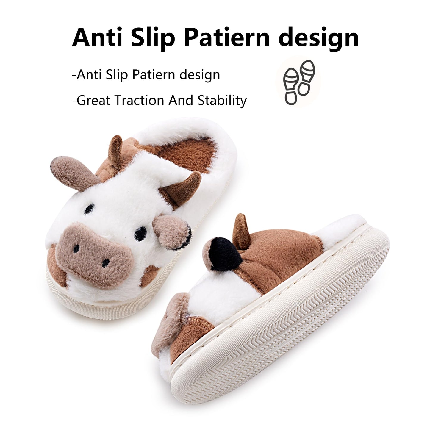 Cow Slippers Toddler Slippers Kids Slippers Boys Girls Soft Non-Slip slippers Memory Foam Toddler House Shoes Kawaii Bedroom Pillow Cloud Slippers for kids