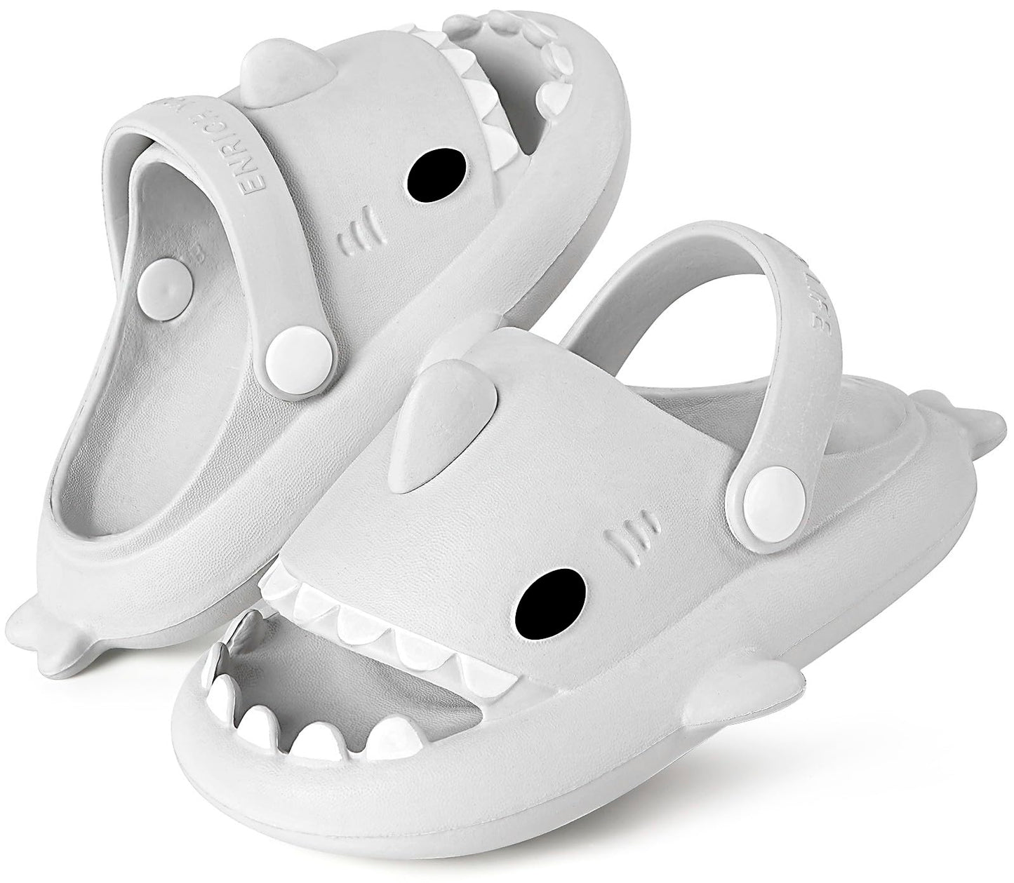 Kids Shark Slides Boys Girls Toddlers Cloud Shower Slippers Cute Cartoon Open Toe Sandals Cushioned Thick Sole Beach Pool Shoes