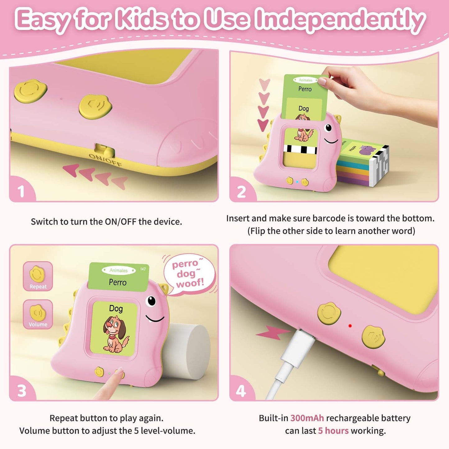Toddler Toys Talking Flash Cards with 510 Sight Words, Montessori Learning Toys for Toddler 1-3 2-4, Autism Sensory Speech Therapy Toys for Boys Girls 2 3 4 5 6 Year Old Kids Gifts