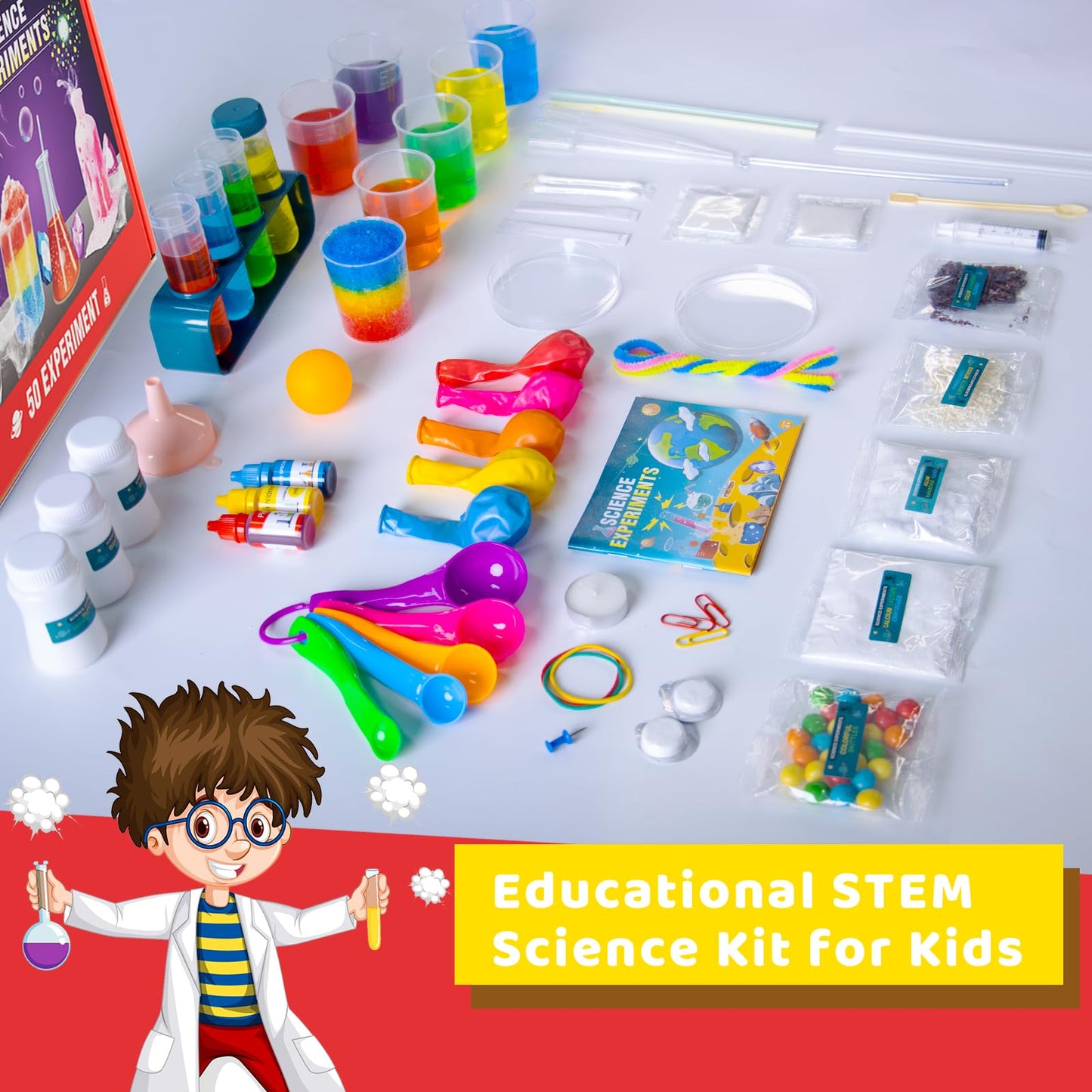 Science Kits for Kids - 70 Experiments Science Kit for Kids Age 6-12 Year Old, STEM Educational Science Toys Gifts for Girls Boys, Chemistry Set, Crystal Growing, Erupting Volcano