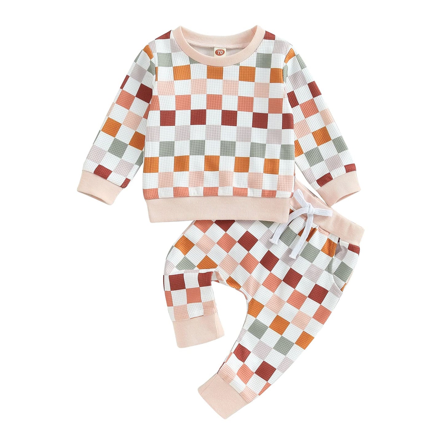 Tsnbre Baby Boy Clothes Outfits Fall Long Sleeve Color Block Sweatshirt Tops Casual Pants Newborn 2Pcs Set