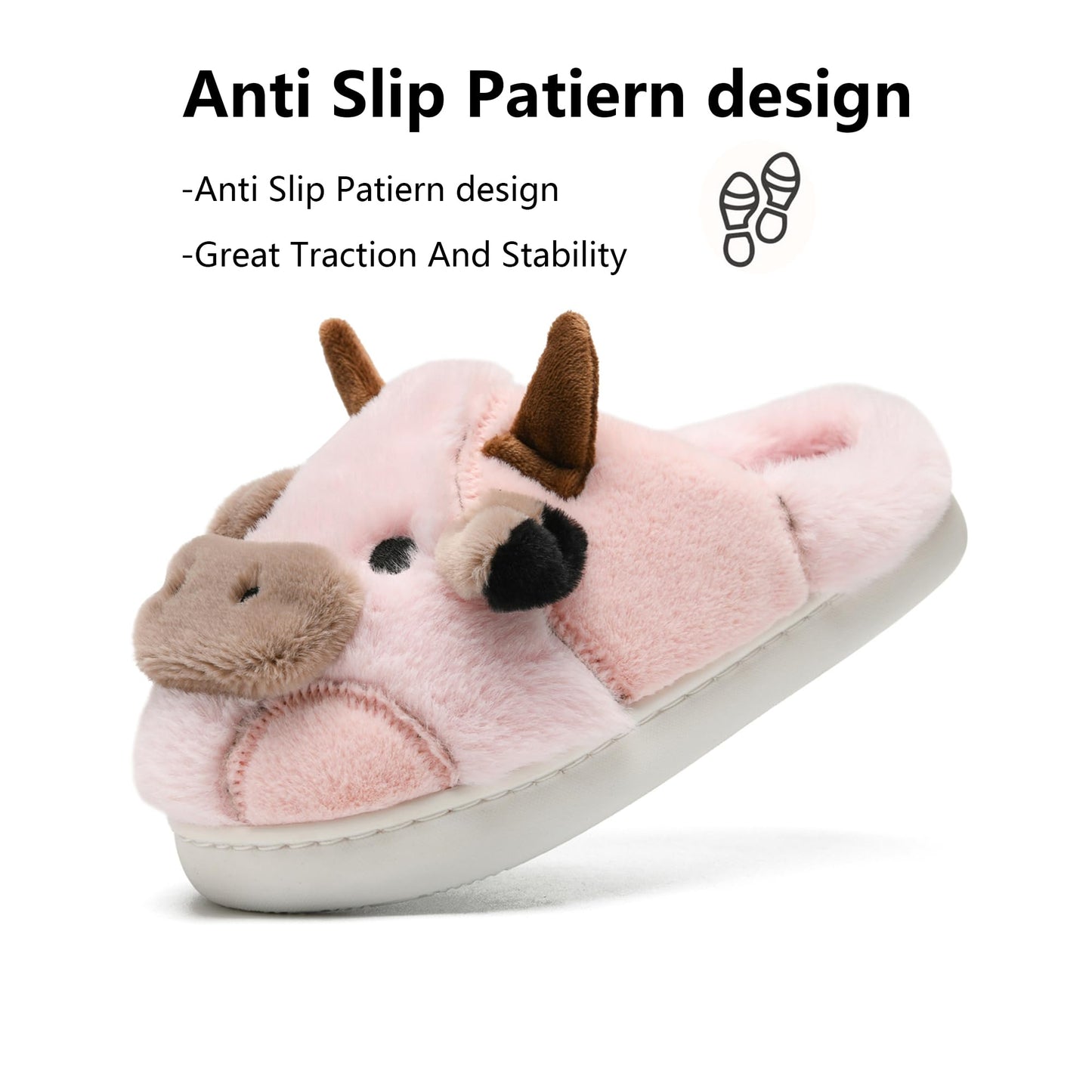 Cow Slippers Toddler Slippers Kids Slippers Boys Girls Soft Non-Slip slippers Memory Foam Toddler House Shoes Kawaii Bedroom Pillow Cloud Slippers for kids