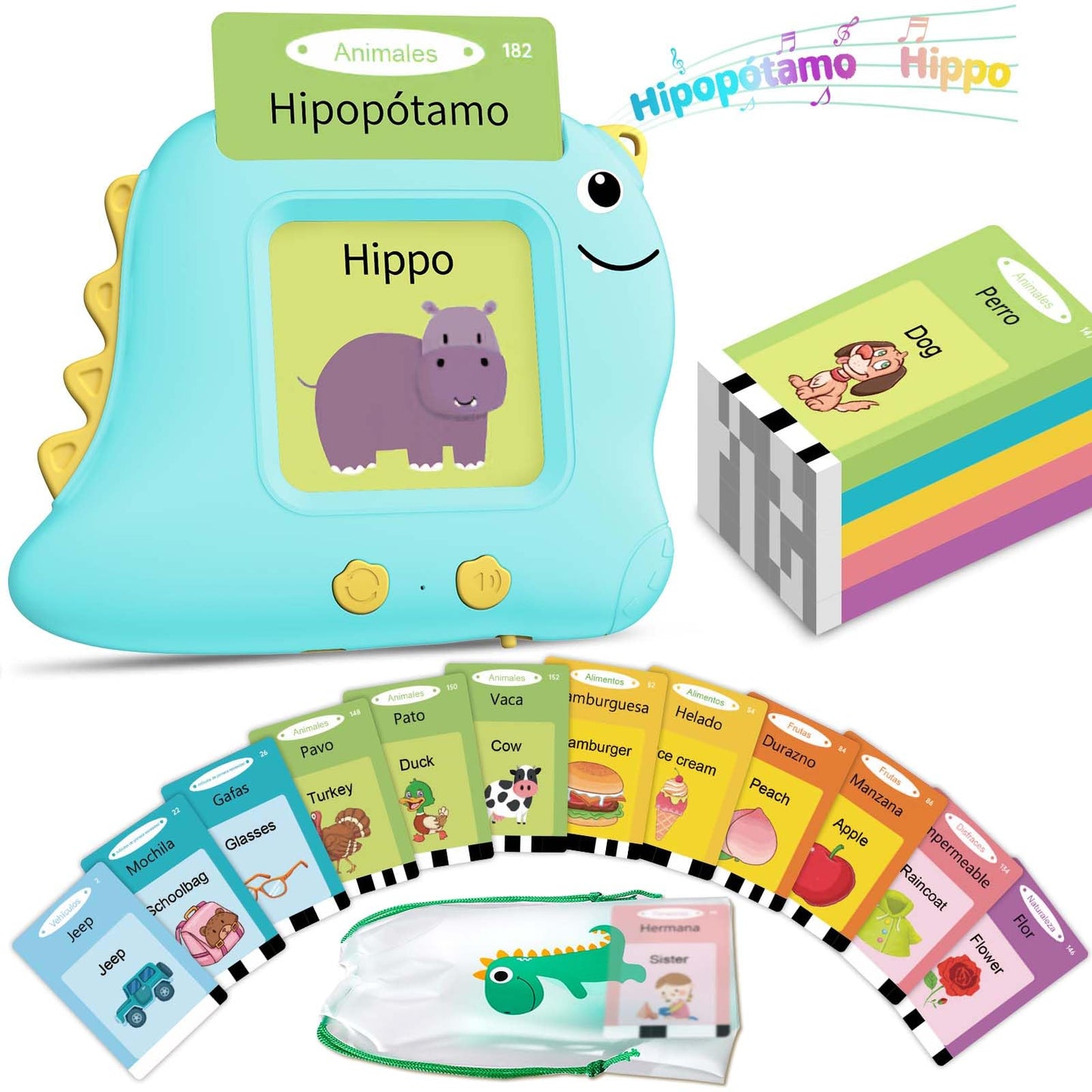 Toddler Toys Talking Flash Cards with 510 Sight Words, Montessori Learning Toys for Toddler 1-3 2-4, Autism Sensory Speech Therapy Toys for Boys Girls 2 3 4 5 6 Year Old Kids Gifts