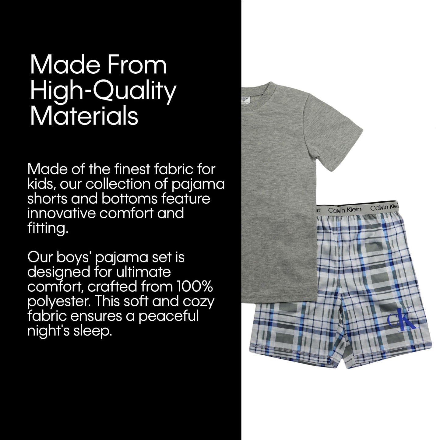 Calvin Klein Boys' Two Piece Sleepwear Top and Bottom Pajama Set