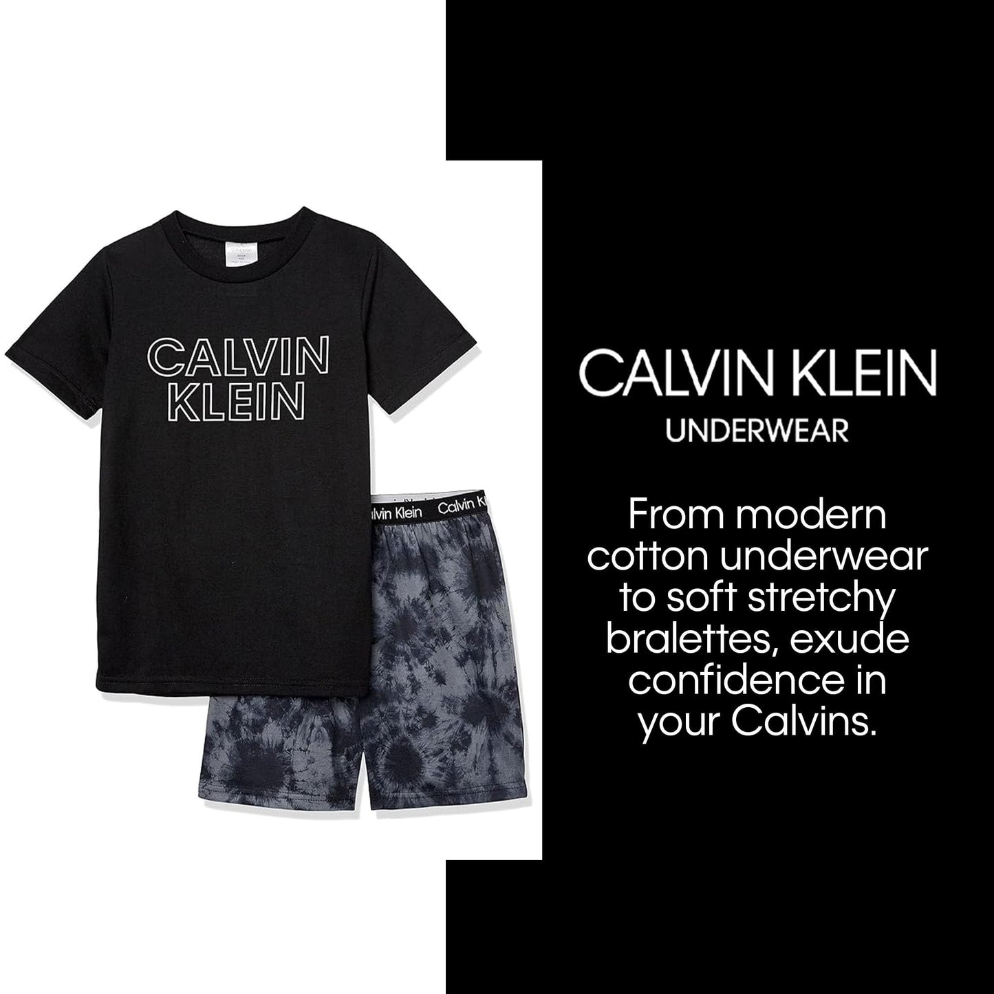 Calvin Klein Boys' Two Piece Sleepwear Top and Bottom Pajama Set