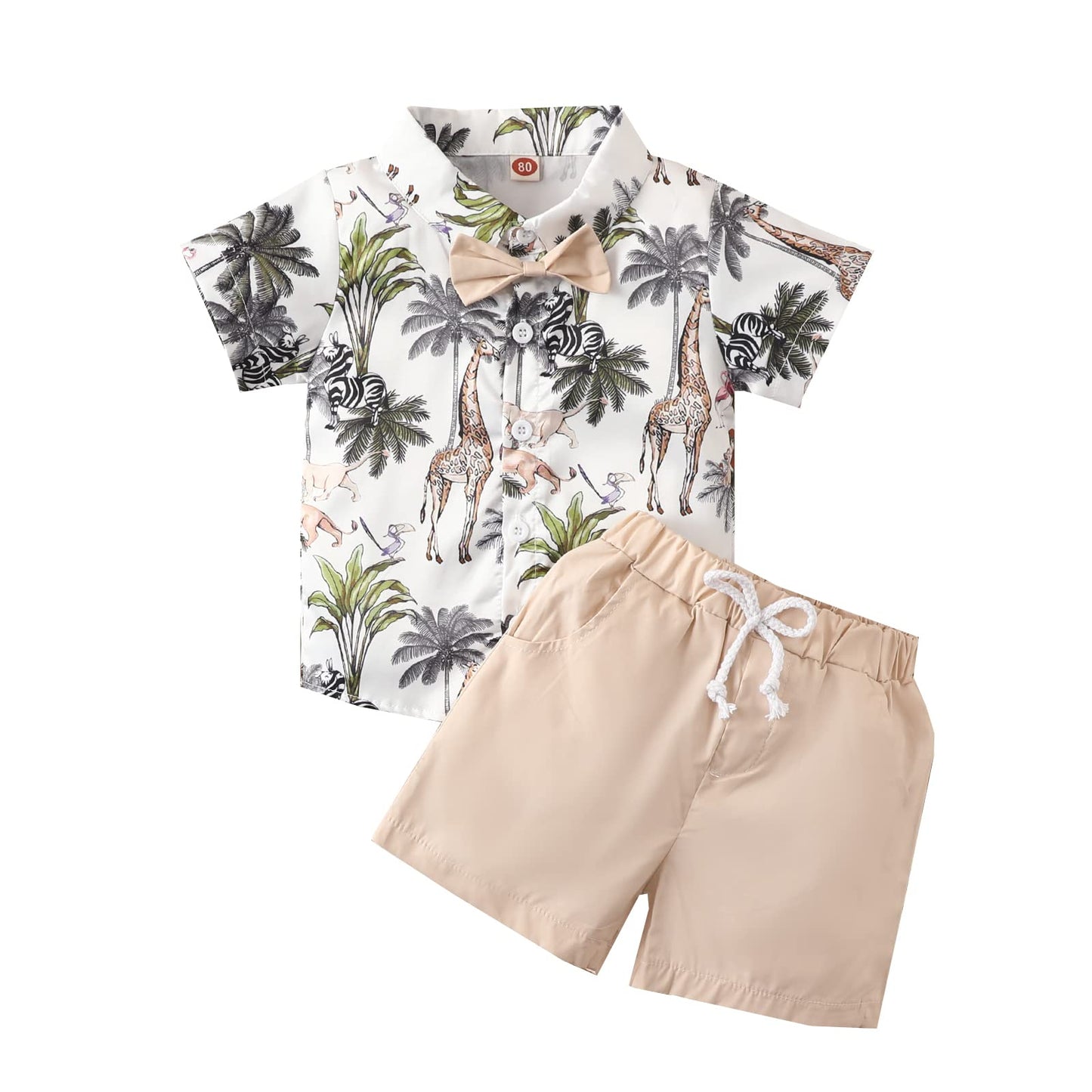 2Pcs Baby Boys Summer Clothing Sets Cute Letters Print Button Down Shirt+Shorts Outfits Toddler Clothes