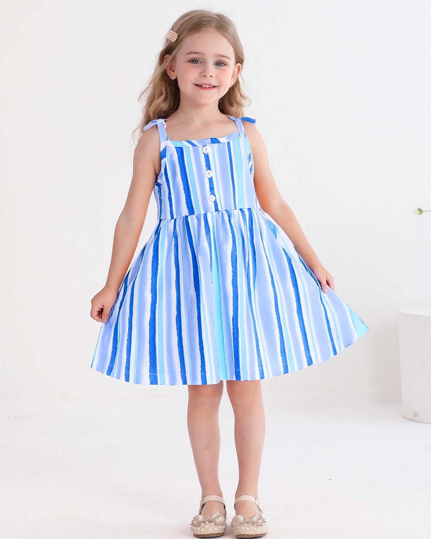 Toddler Girl Dress Little Girl Clothes Ruffle Sleeveless Multipack Floral Flamingo Striped Summer Spring Casual Dresses