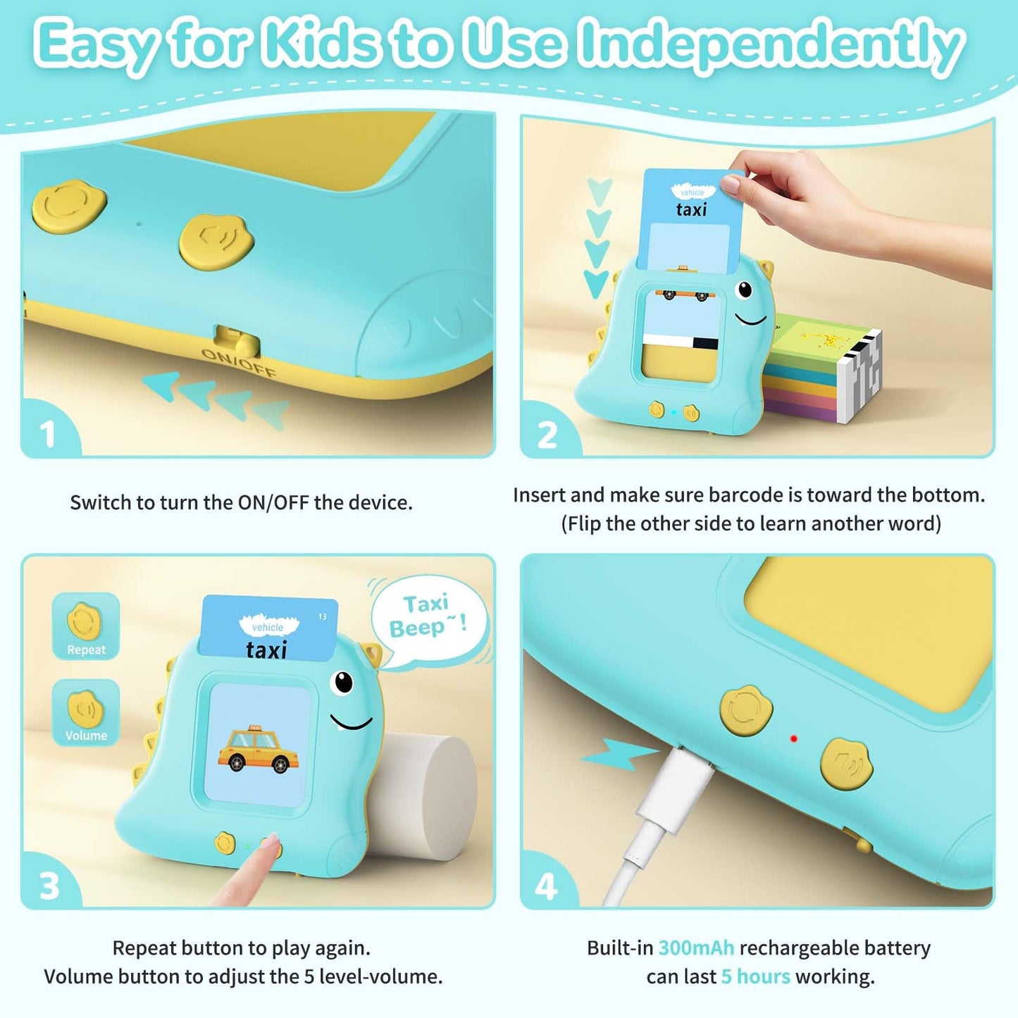 Toddler Toys Talking Flash Cards with 510 Sight Words, Montessori Learning Toys for Toddler 1-3 2-4, Autism Sensory Speech Therapy Toys for Boys Girls 2 3 4 5 6 Year Old Kids Gifts