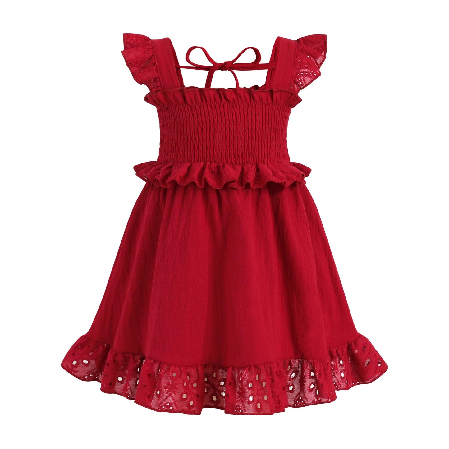YOUNGER TREE Toddler Dress Baby Girls Cotton Ruffle Sleeveless Summer Dresses Kids Boho Beach Casual Sundress