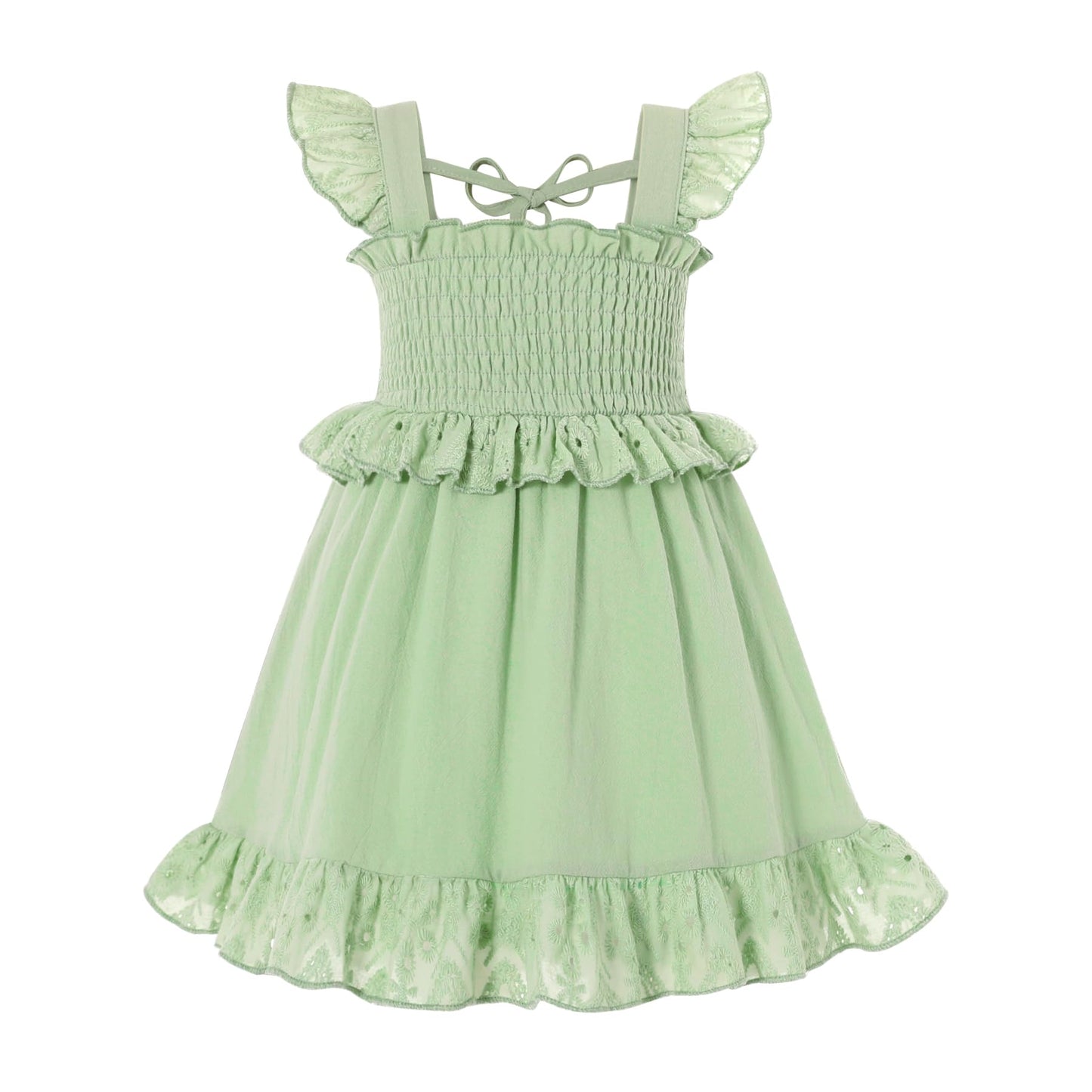 YOUNGER TREE Toddler Dress Baby Girls Cotton Ruffle Sleeveless Summer Dresses Kids Boho Beach Casual Sundress