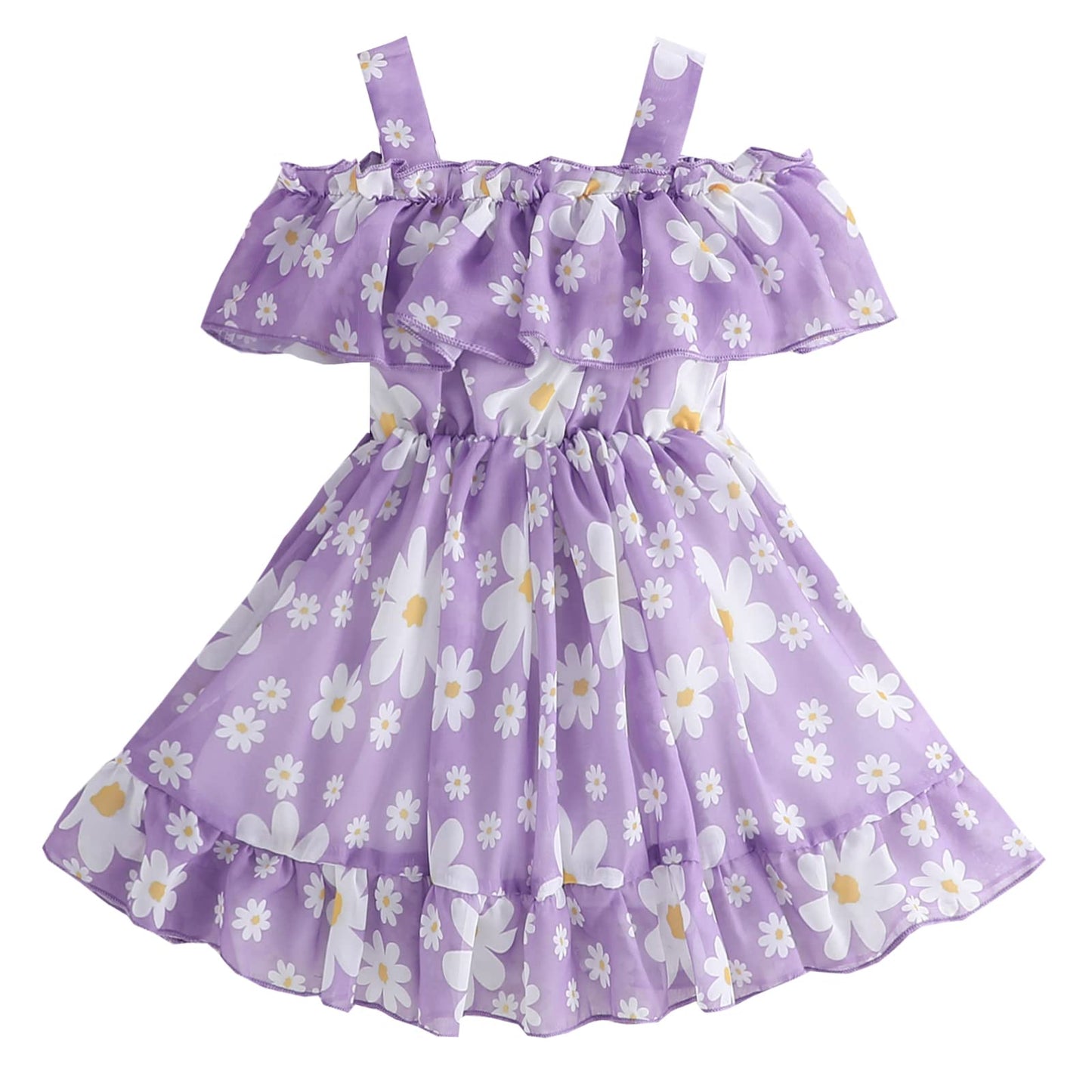 Toddler Baby Girls Summer Dress Chiffon Princess Tutu Dress Floral Beachwear Suspender Sundress Skirt Little Girl Clothes