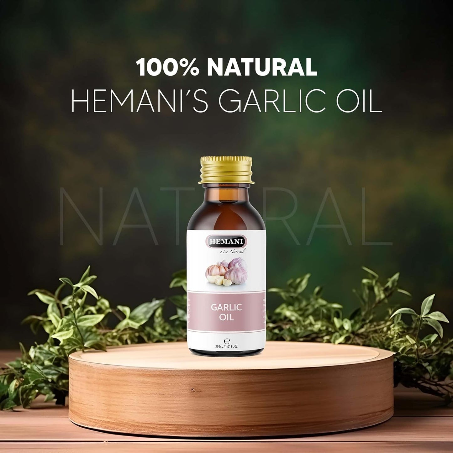 Hemani Garlic Oil 30ml - 100% Natural Cold Pressed Halal Essential Oil for Wellness, Immunity & Overall Wellbeing Support, Pure & Effective Daily Supplement