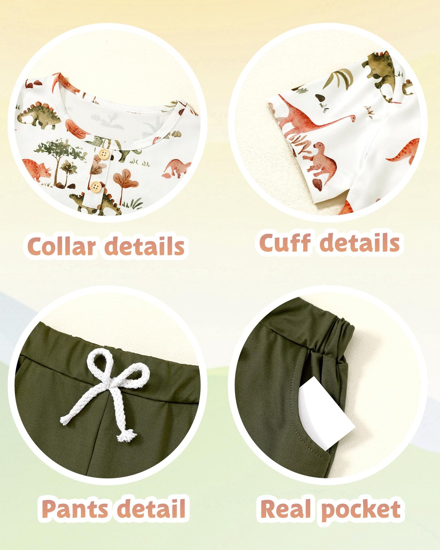Coco&RARA Toddler Boy Clothes Outfits Kid Summer Hawaiian Print T-Shirt + Elastic Waist Pockets Shorts Clothes Set 2-7T
