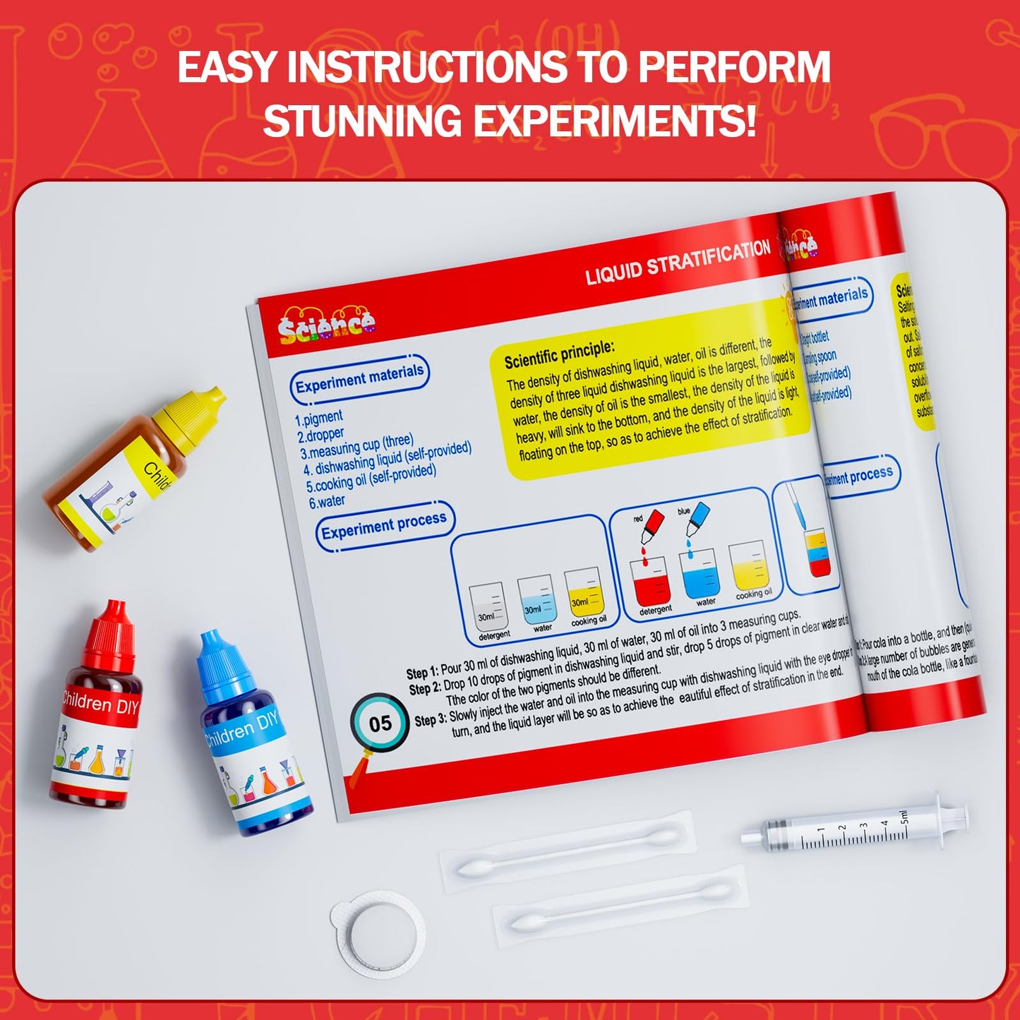 Science Kits for Kids - 70 Experiments Science Kit for Kids Age 6-12 Year Old, STEM Educational Science Toys Gifts for Girls Boys, Chemistry Set, Crystal Growing, Erupting Volcano