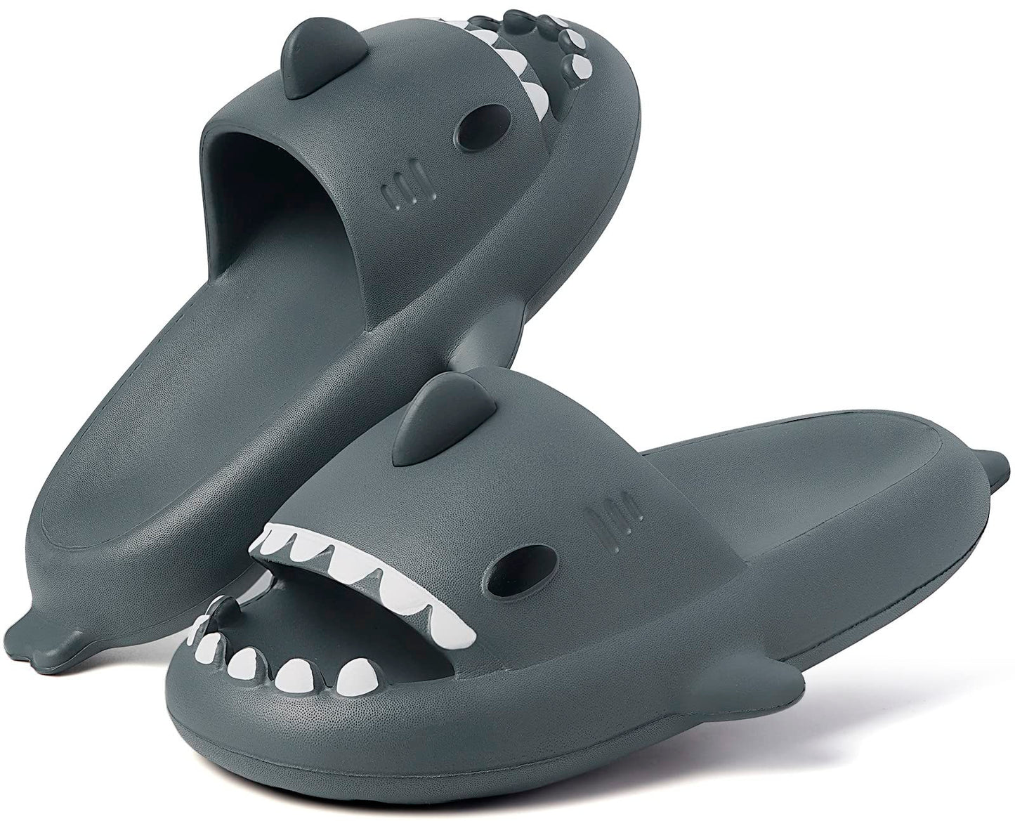 Kids Shark Slides Boys Girls Toddlers Cloud Shower Slippers Cute Cartoon Open Toe Sandals Cushioned Thick Sole Beach Pool Shoes
