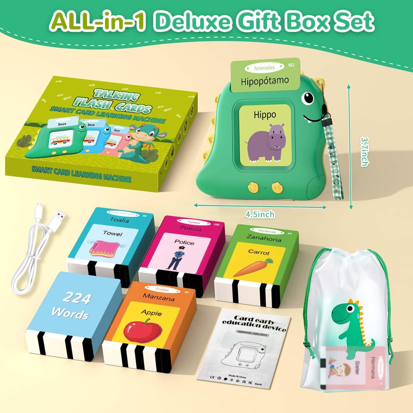 Toddler Toys Talking Flash Cards with 510 Sight Words, Montessori Learning Toys for Toddler 1-3 2-4, Autism Sensory Speech Therapy Toys for Boys Girls 2 3 4 5 6 Year Old Kids Gifts