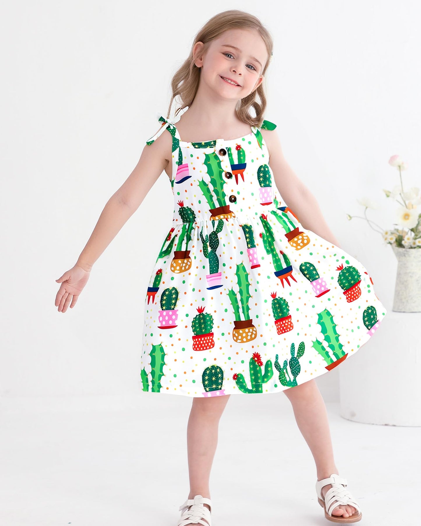 Toddler Girl Dress Little Girl Clothes Ruffle Sleeveless Multipack Floral Flamingo Striped Summer Spring Casual Dresses