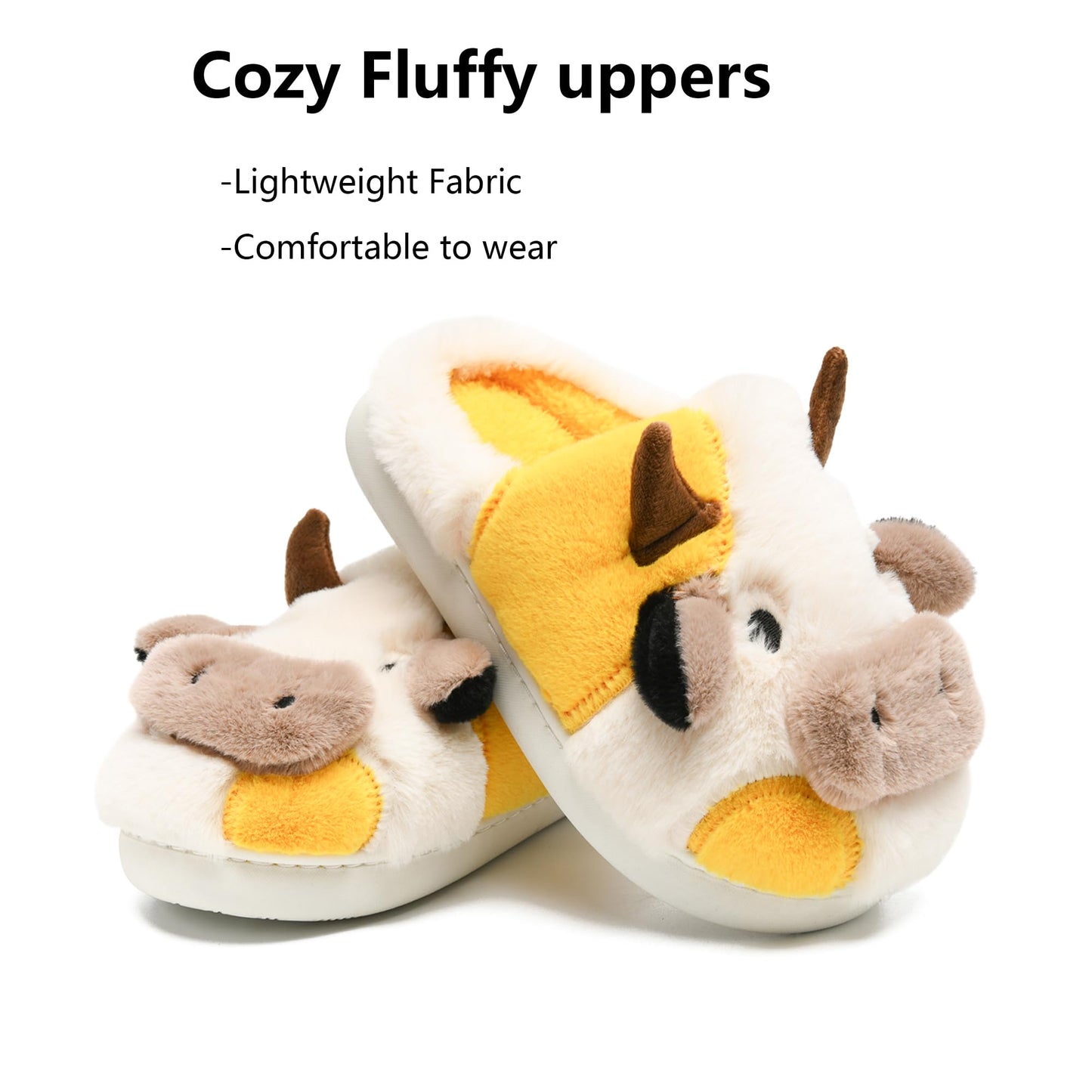 Cow Slippers Toddler Slippers Kids Slippers Boys Girls Soft Non-Slip slippers Memory Foam Toddler House Shoes Kawaii Bedroom Pillow Cloud Slippers for kids