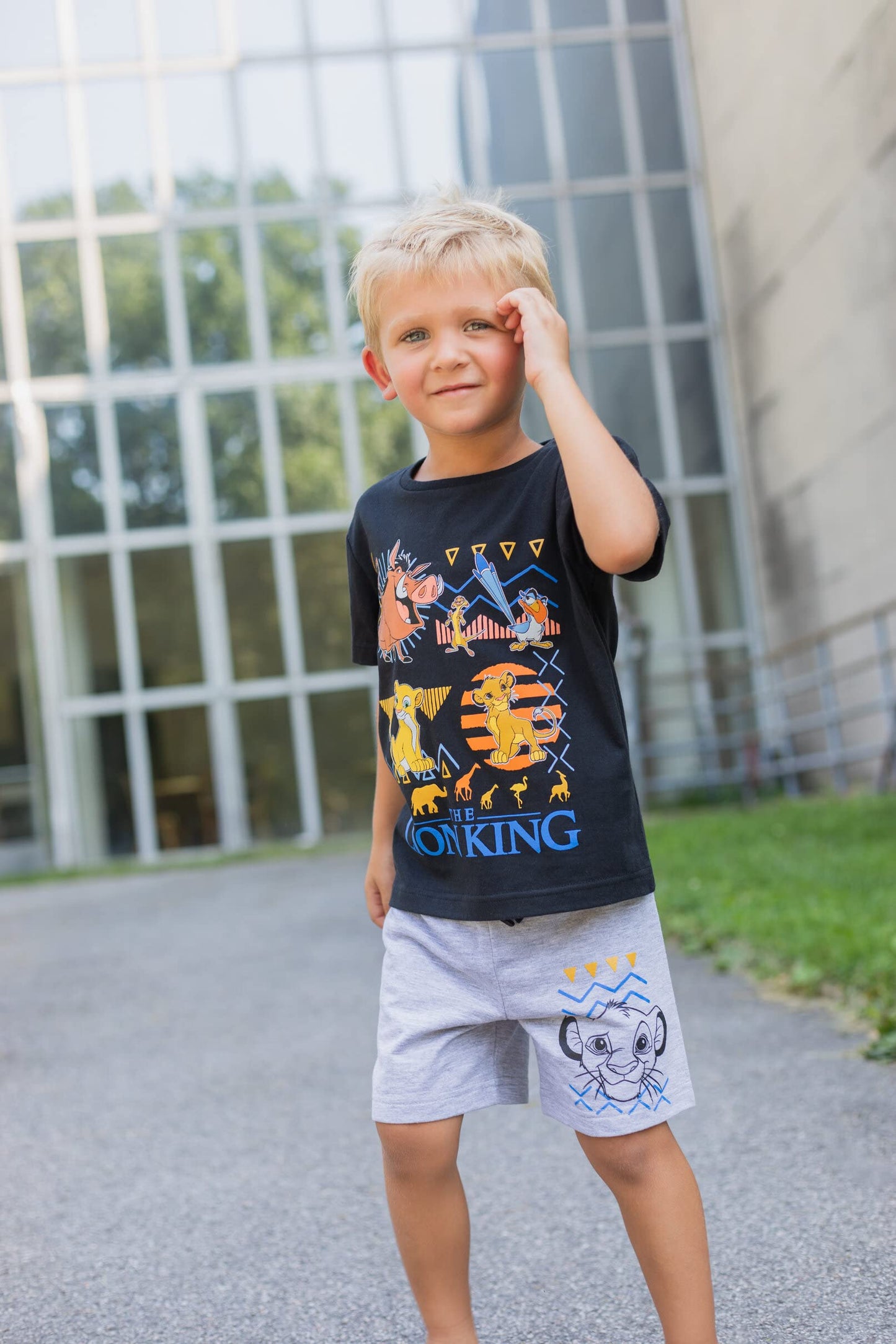 Disney Lion King Toy Story Mickey Mouse Cars T-Shirt Tank Top and French Terry Shorts 3 Piece Outfit Set Toddler to Big Kid