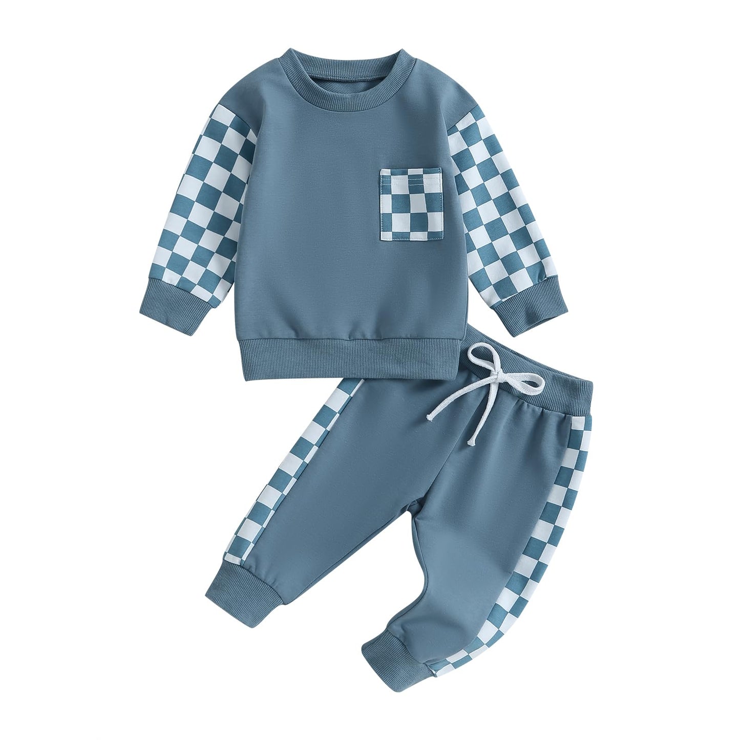 Tsnbre Baby Boy Clothes Outfits Fall Long Sleeve Color Block Sweatshirt Tops Casual Pants Newborn 2Pcs Set
