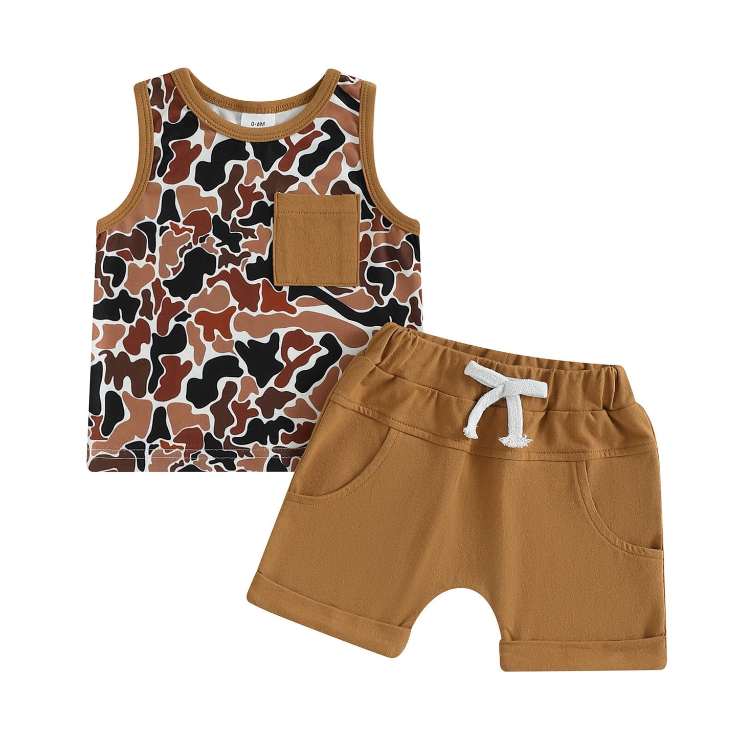 Kupretty Baby Boy Summer Clothes Sleeveless Tank Tops Vest T-Shirt + Casual Shorts Toddler Outfits Set