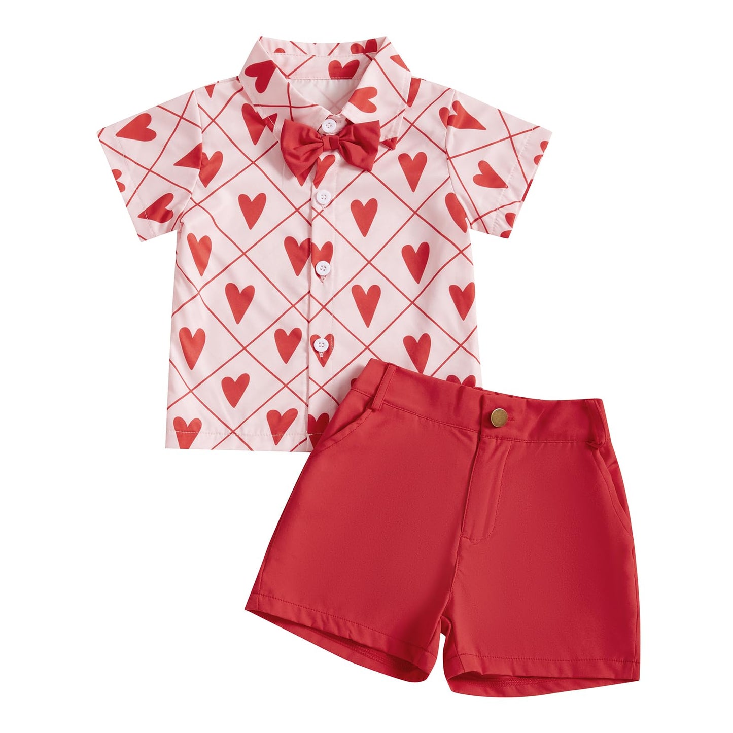 2Pcs Baby Boys Summer Clothing Sets Cute Letters Print Button Down Shirt+Shorts Outfits Toddler Clothes