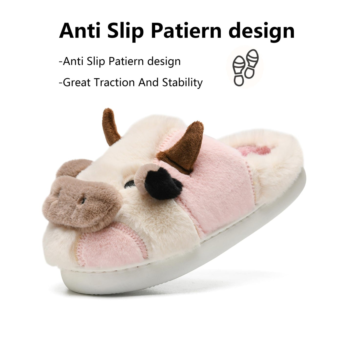 Cow Slippers Toddler Slippers Kids Slippers Boys Girls Soft Non-Slip slippers Memory Foam Toddler House Shoes Kawaii Bedroom Pillow Cloud Slippers for kids