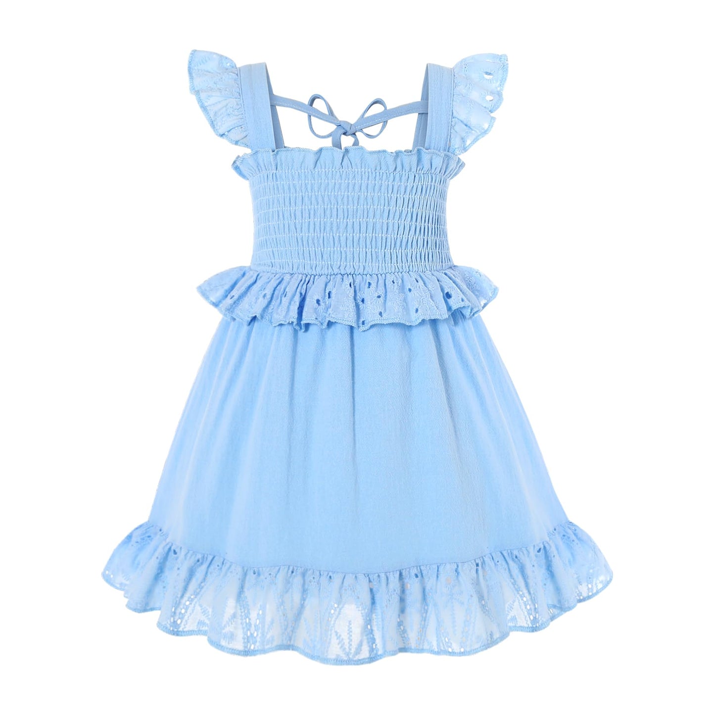 YOUNGER TREE Toddler Dress Baby Girls Cotton Ruffle Sleeveless Summer Dresses Kids Boho Beach Casual Sundress