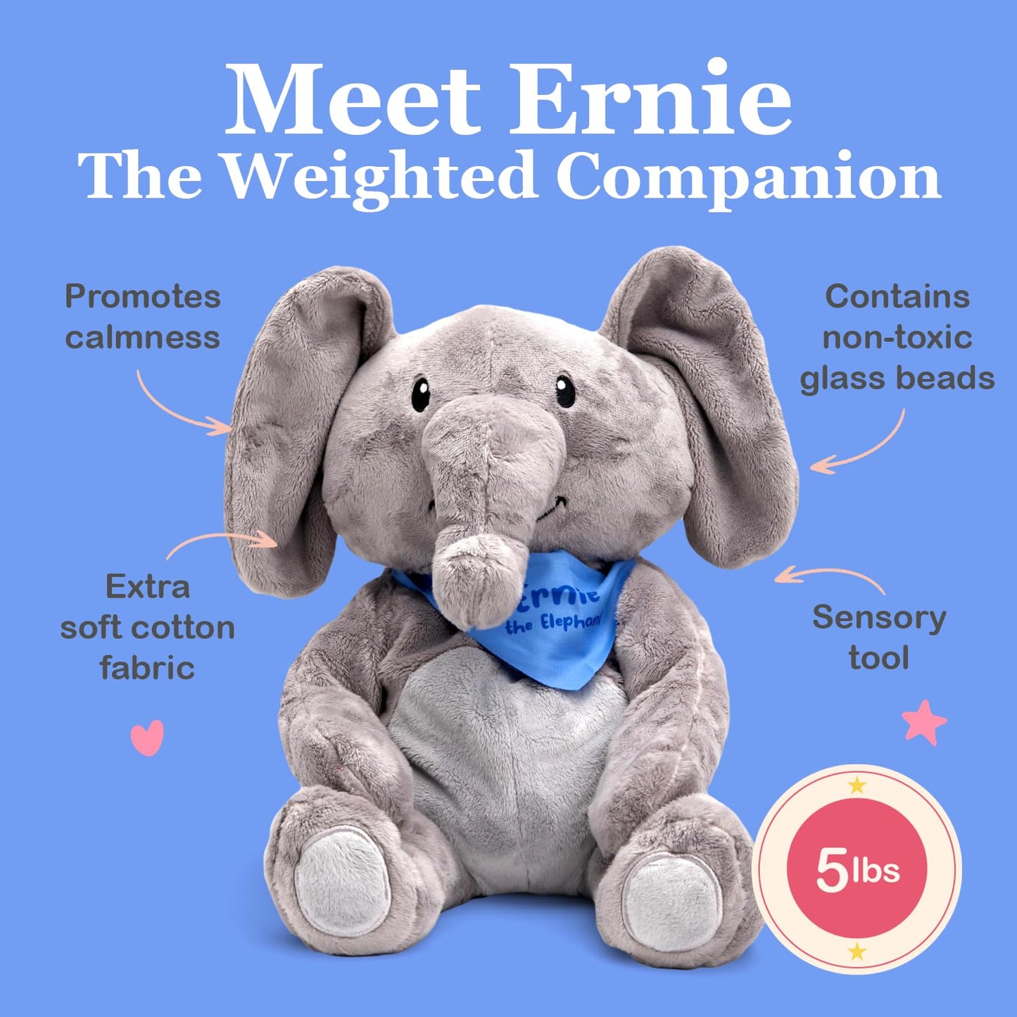 Lilly's Love Weighted Stuffed Animal, 5lb | Sensory Plush for Kids & Adults | Machine Washable Plushie w/Removable Inner | Calming Weighted Stuffed Animal for Anxiety, Stevie The Sloth