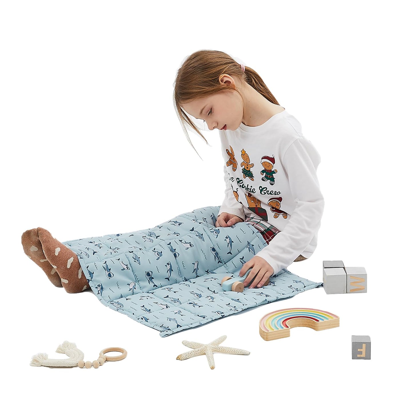 HOSUKKO Weighted Blanket - 5 lbs Blue Dinosaur Heavy Blanket - Breathable Blanket(36 * 48 inches, 5 lbs)