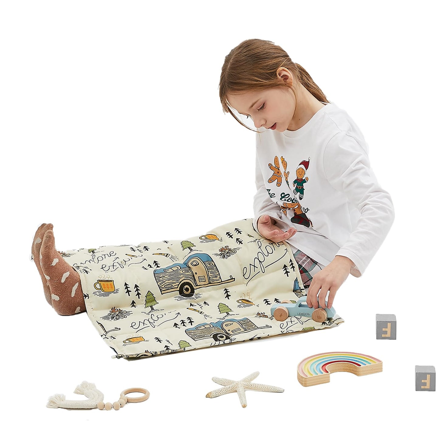 HOSUKKO Weighted Blanket - 5 lbs Blue Dinosaur Heavy Blanket - Breathable Blanket(36 * 48 inches, 5 lbs)