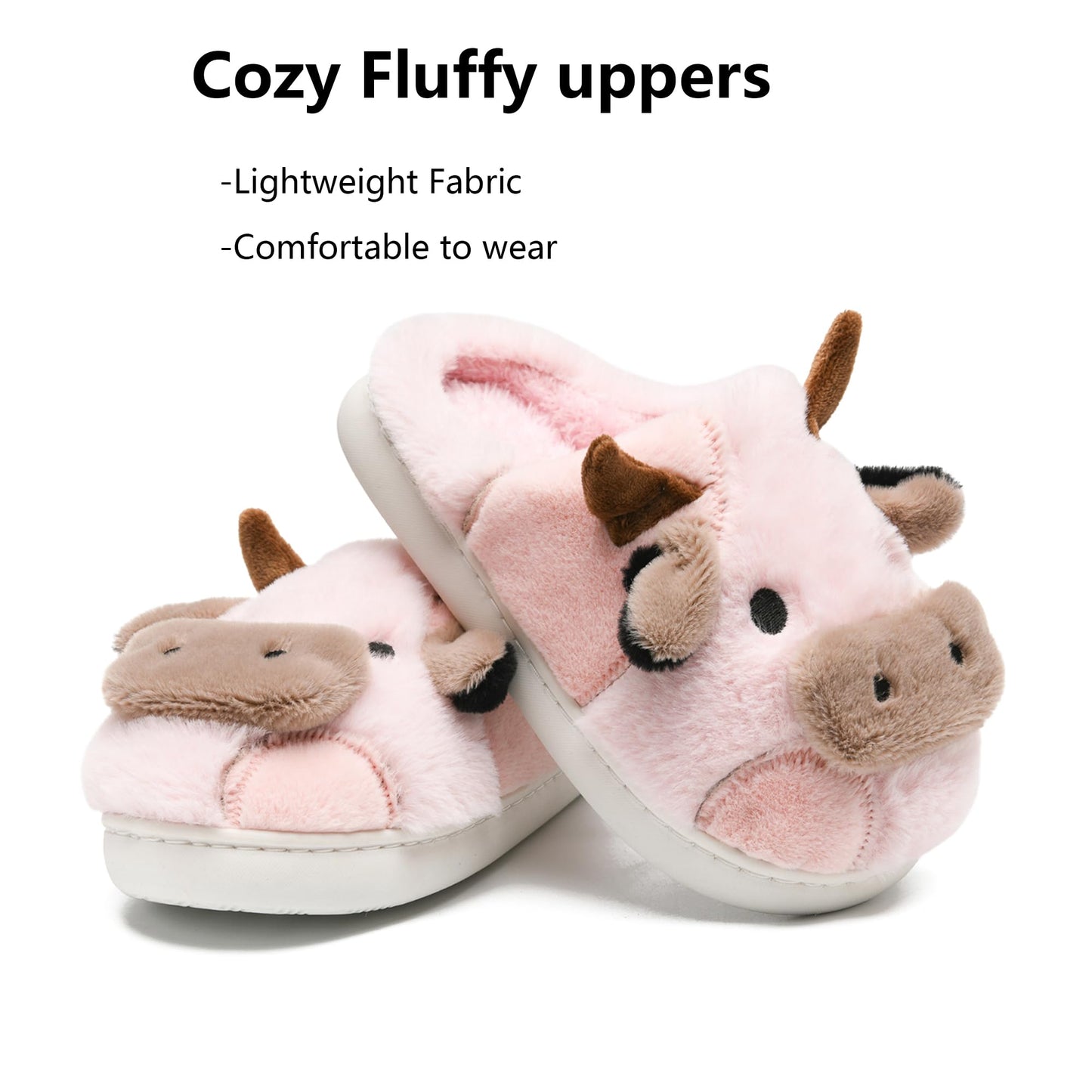 Cow Slippers Toddler Slippers Kids Slippers Boys Girls Soft Non-Slip slippers Memory Foam Toddler House Shoes Kawaii Bedroom Pillow Cloud Slippers for kids