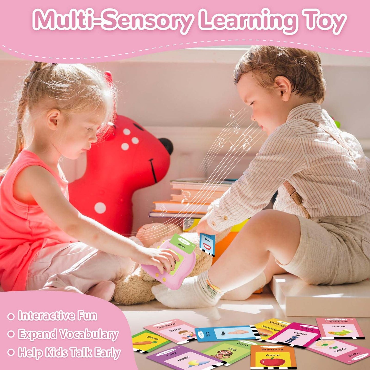 Toddler Toys Talking Flash Cards with 510 Sight Words, Montessori Learning Toys for Toddler 1-3 2-4, Autism Sensory Speech Therapy Toys for Boys Girls 2 3 4 5 6 Year Old Kids Gifts