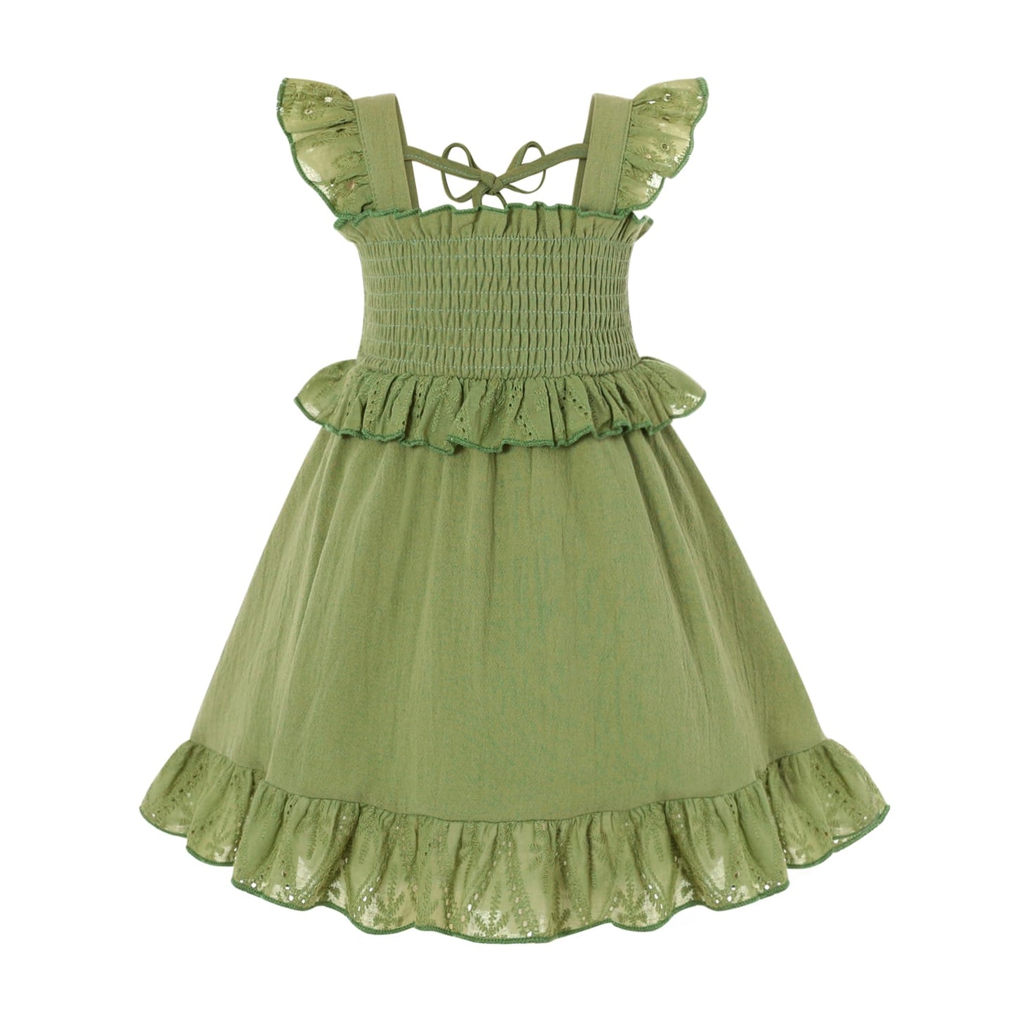 YOUNGER TREE Toddler Dress Baby Girls Cotton Ruffle Sleeveless Summer Dresses Kids Boho Beach Casual Sundress
