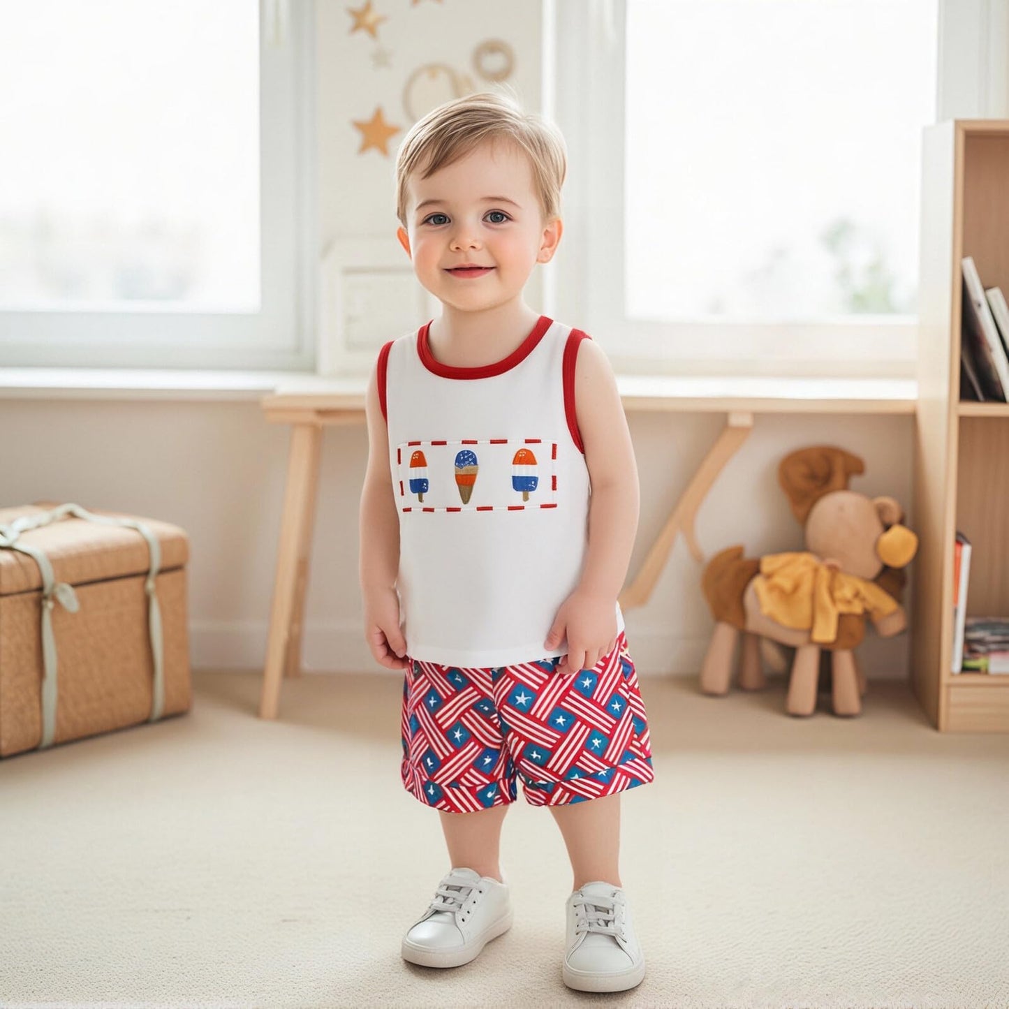 Kupretty Baby Boy Summer Clothes Sleeveless Tank Tops Vest T-Shirt + Casual Shorts Toddler Outfits Set