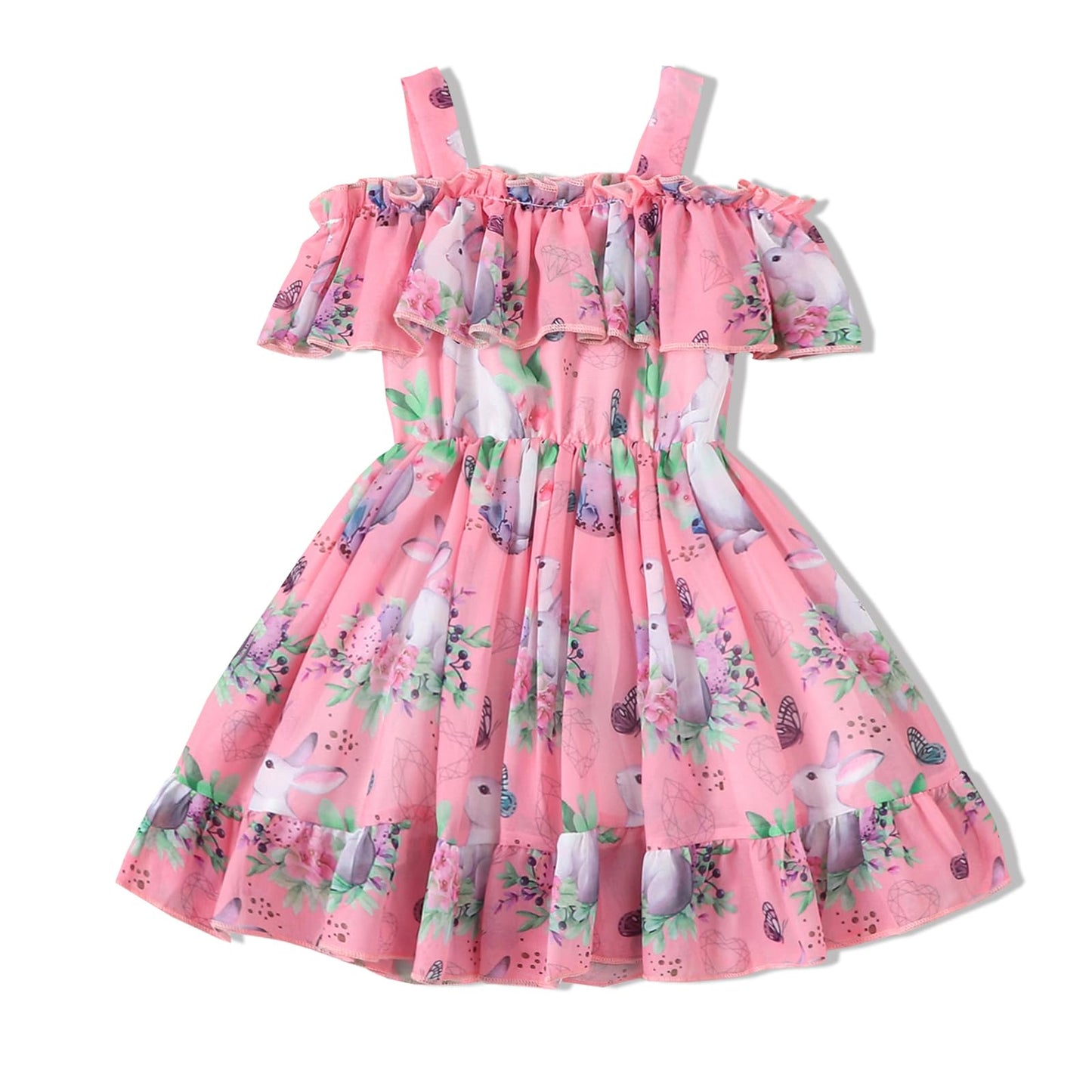 Toddler Baby Girls Summer Dress Chiffon Princess Tutu Dress Floral Beachwear Suspender Sundress Skirt Little Girl Clothes