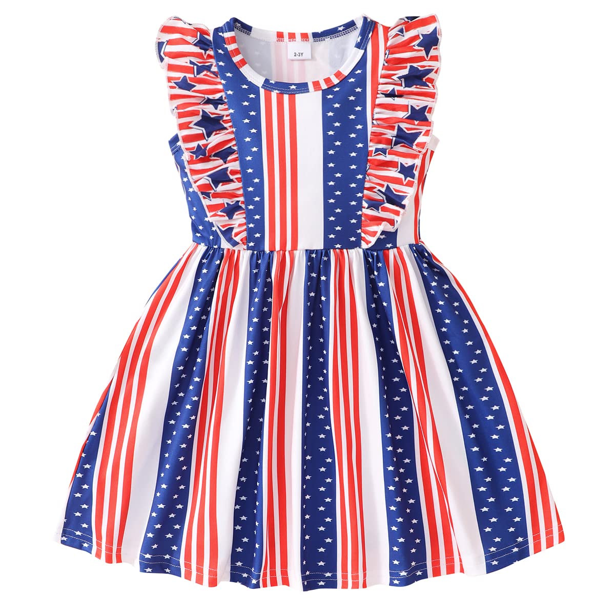 Little Girls A-line Dress Cute Leopard Mermaid Pattern Ruffle Sundress Toddler Girl Casual Dresses for Party 2-7Y