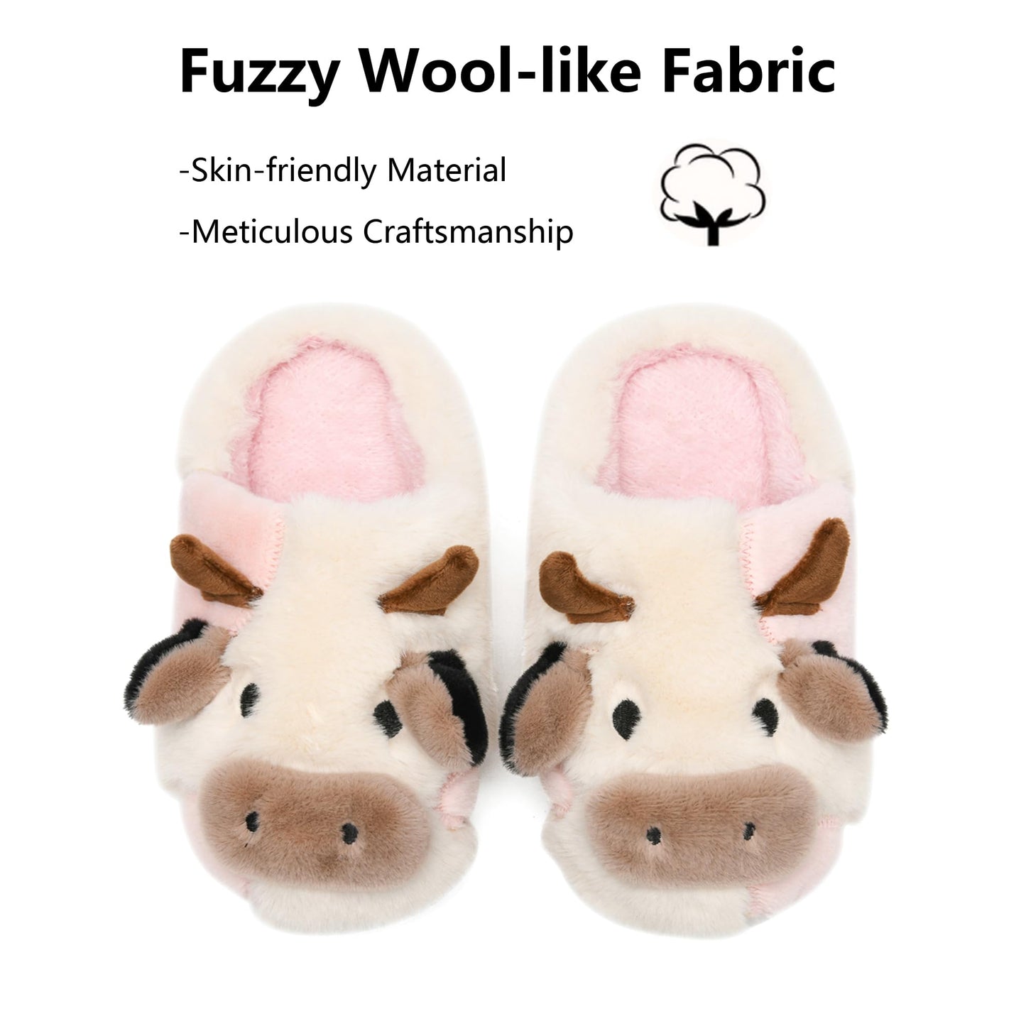 Cow Slippers Toddler Slippers Kids Slippers Boys Girls Soft Non-Slip slippers Memory Foam Toddler House Shoes Kawaii Bedroom Pillow Cloud Slippers for kids