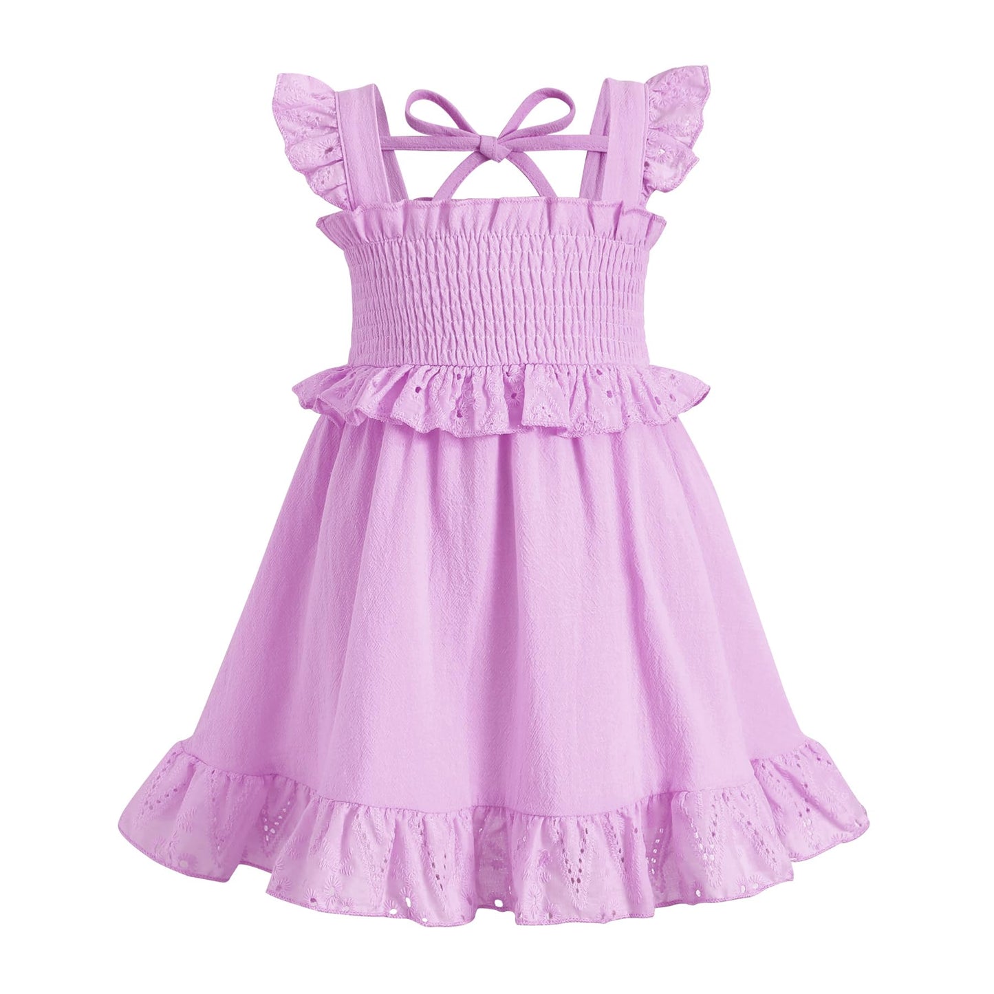 YOUNGER TREE Toddler Dress Baby Girls Cotton Ruffle Sleeveless Summer Dresses Kids Boho Beach Casual Sundress