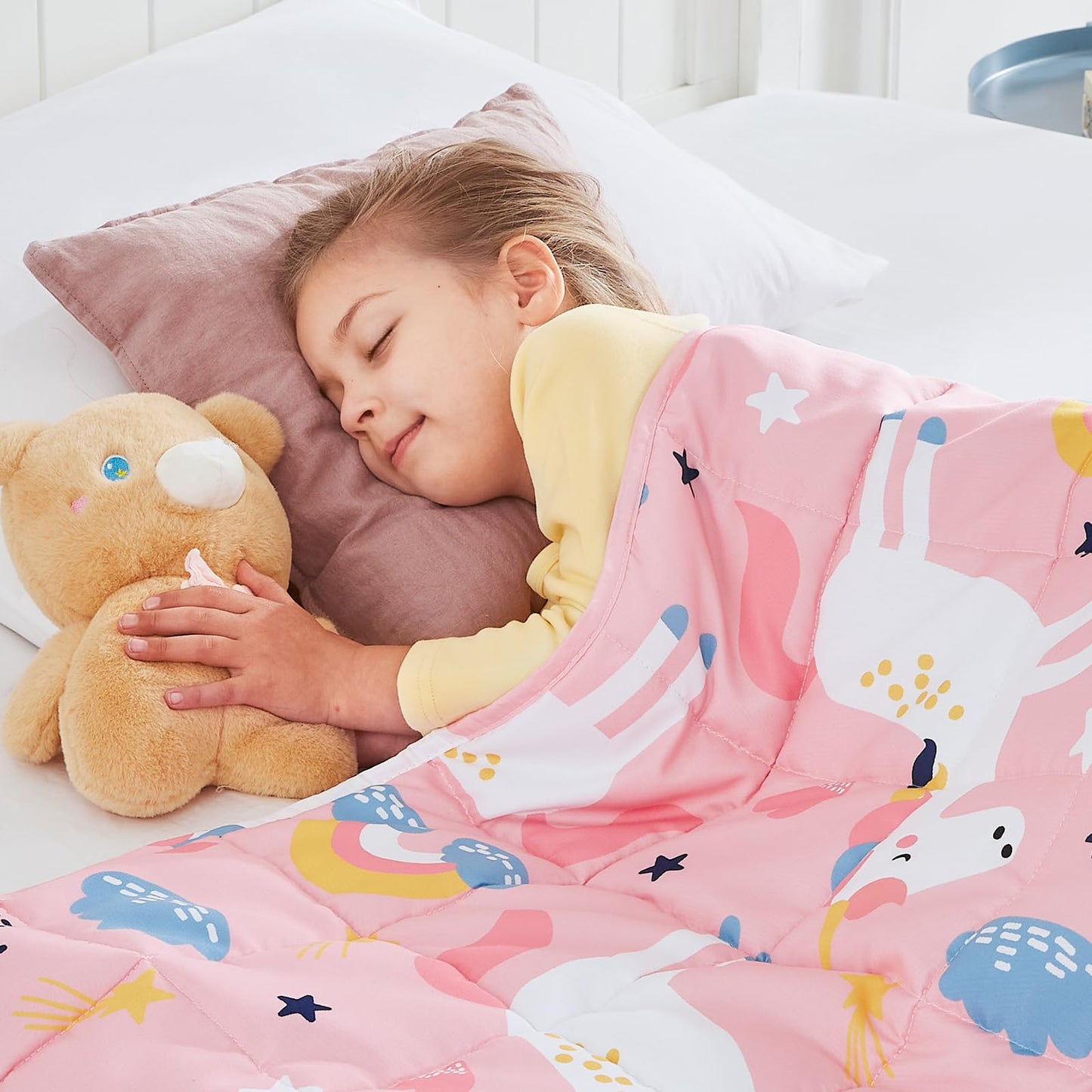 HOSUKKO Weighted Blanket - 5 lbs Blue Dinosaur Heavy Blanket - Breathable Blanket(36 * 48 inches, 5 lbs)