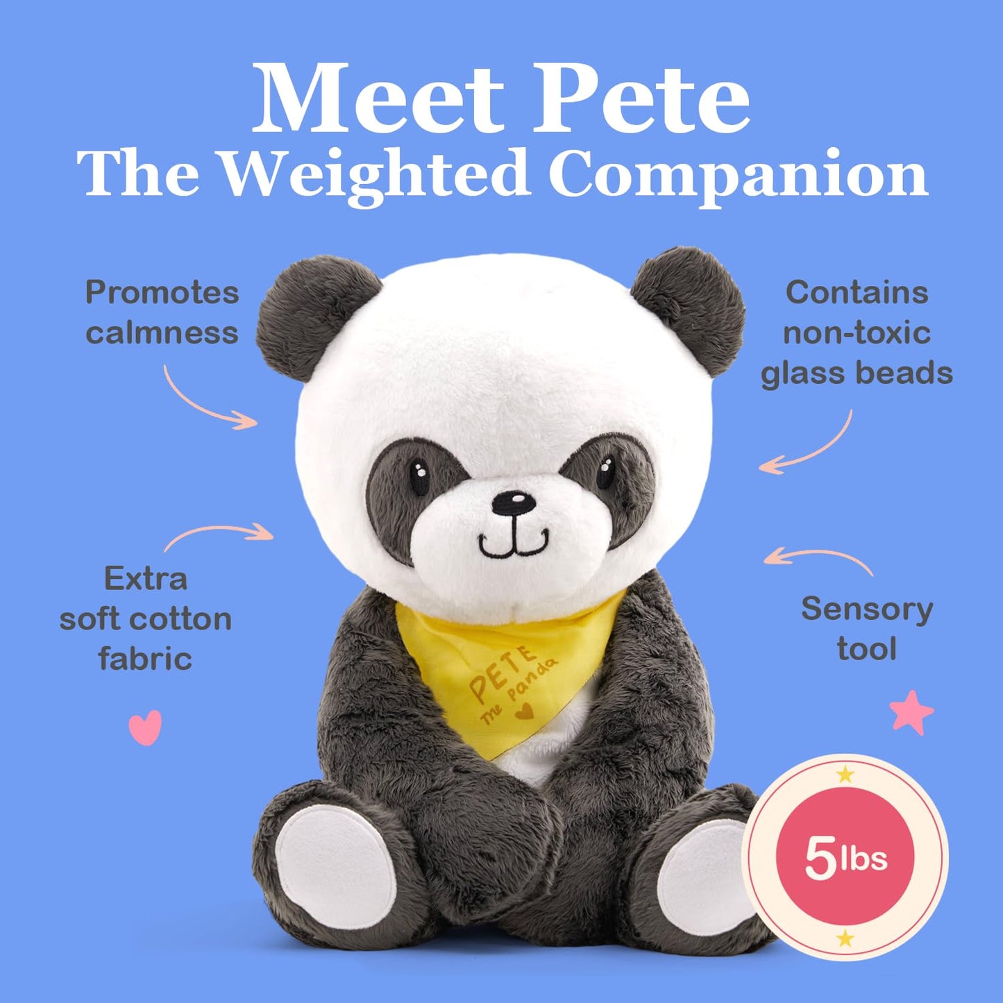 Lilly's Love Weighted Stuffed Animal, 5lb | Sensory Plush for Kids & Adults | Machine Washable Plushie w/Removable Inner | Calming Weighted Stuffed Animal for Anxiety, Stevie The Sloth