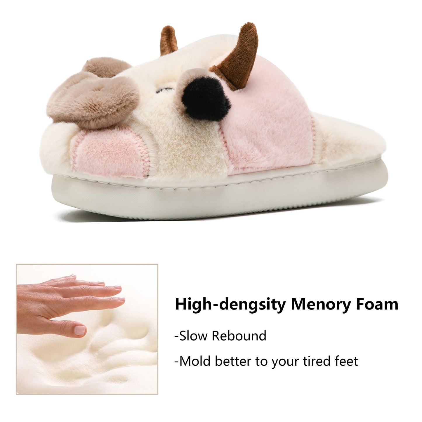 Cow Slippers Toddler Slippers Kids Slippers Boys Girls Soft Non-Slip slippers Memory Foam Toddler House Shoes Kawaii Bedroom Pillow Cloud Slippers for kids
