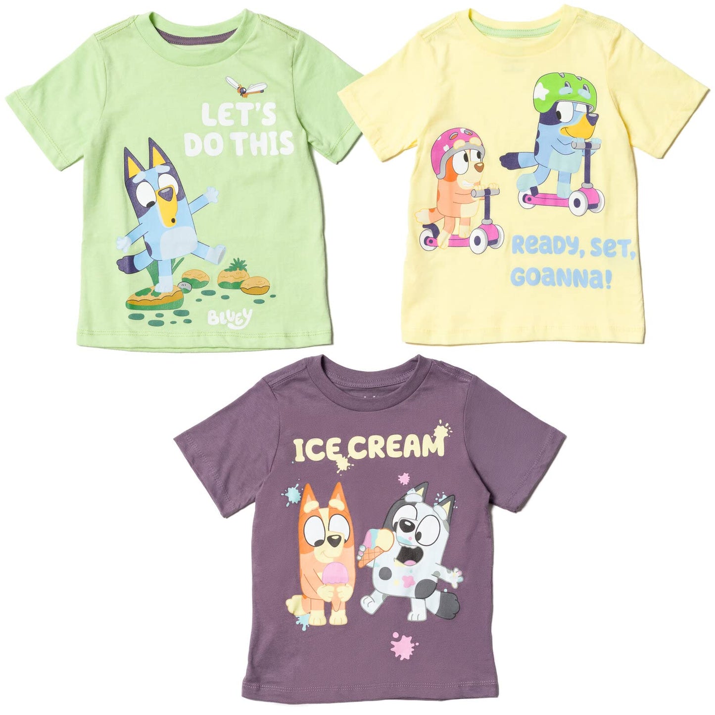 Bluey Bingo 3 Pack Graphic T-Shirts Toddler to Big Kid