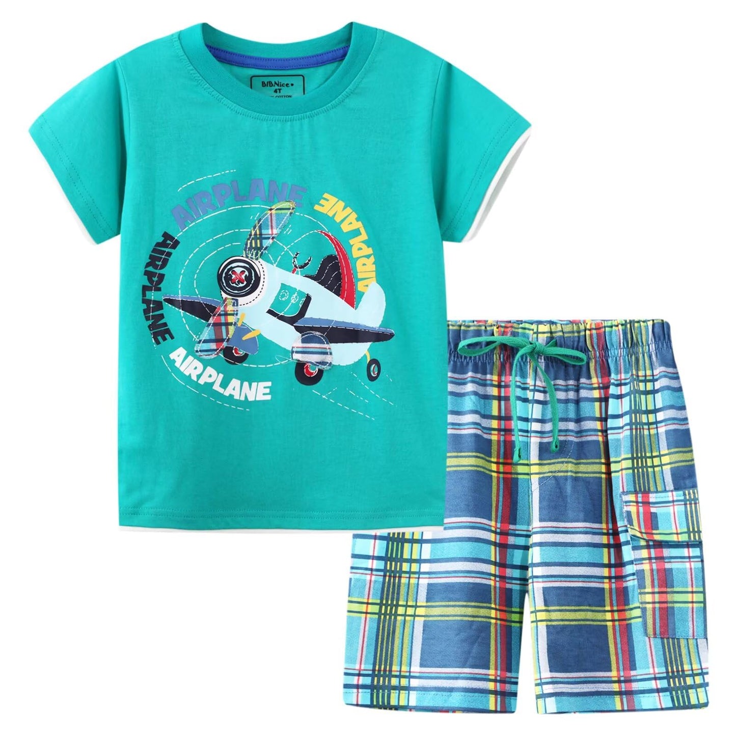 Toddler Boy Summer Clothes Outfits Kids Cotton Short Sleeve Shirt Shorts Set 2-7 Years