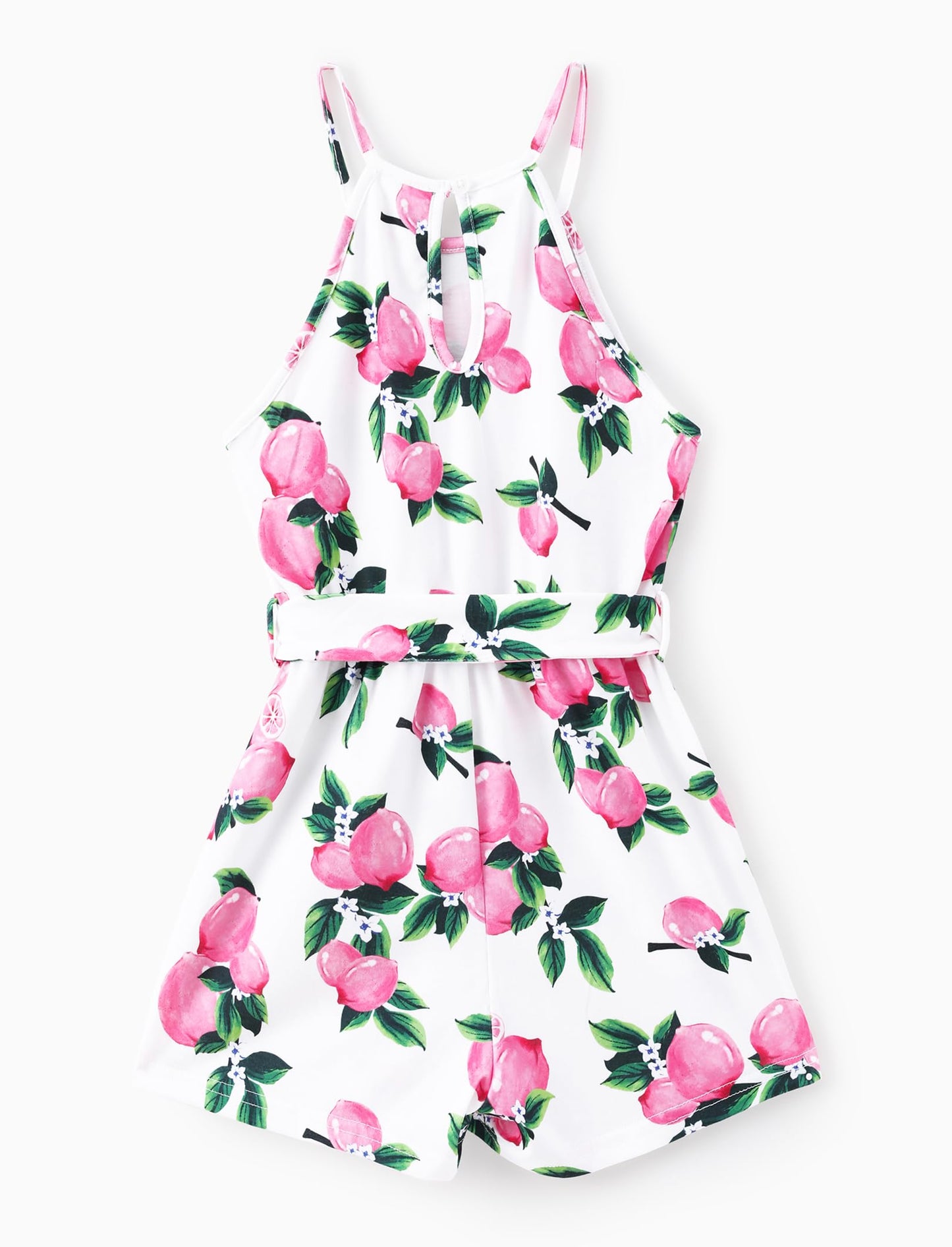 PATPAT Girls 2 Pack Rompers Spaghetti Strap Floral Print Short Jumpsuits with Pockets Cute Summer Outfits 5-12 Years