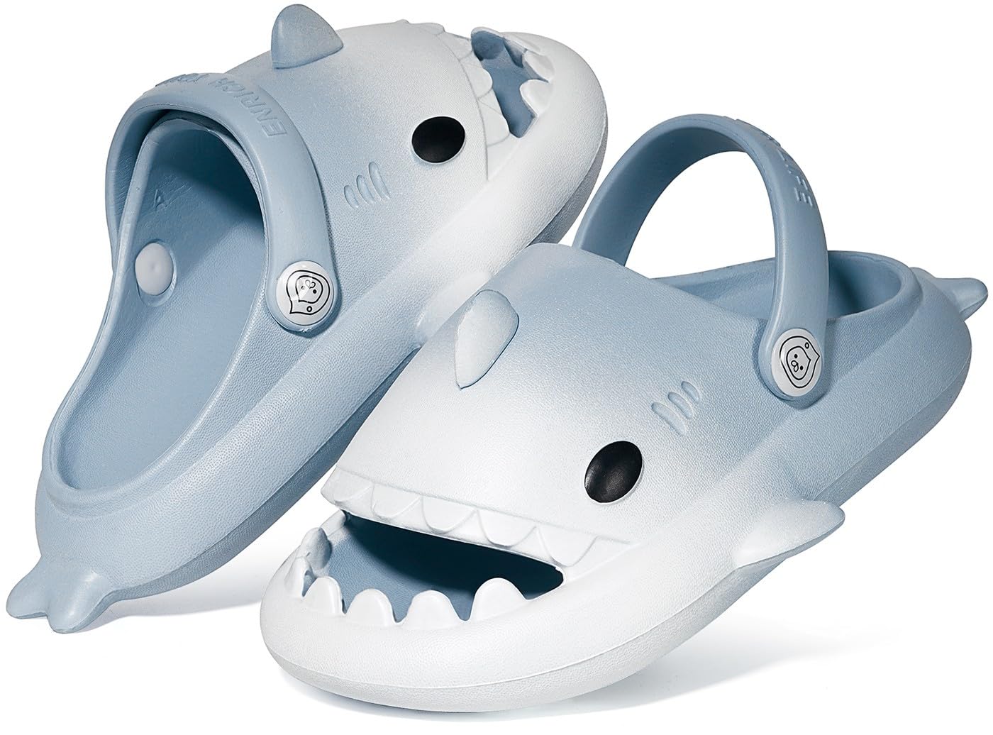 Kids Shark Slides Boys Girls Toddlers Cloud Shower Slippers Cute Cartoon Open Toe Sandals Cushioned Thick Sole Beach Pool Shoes