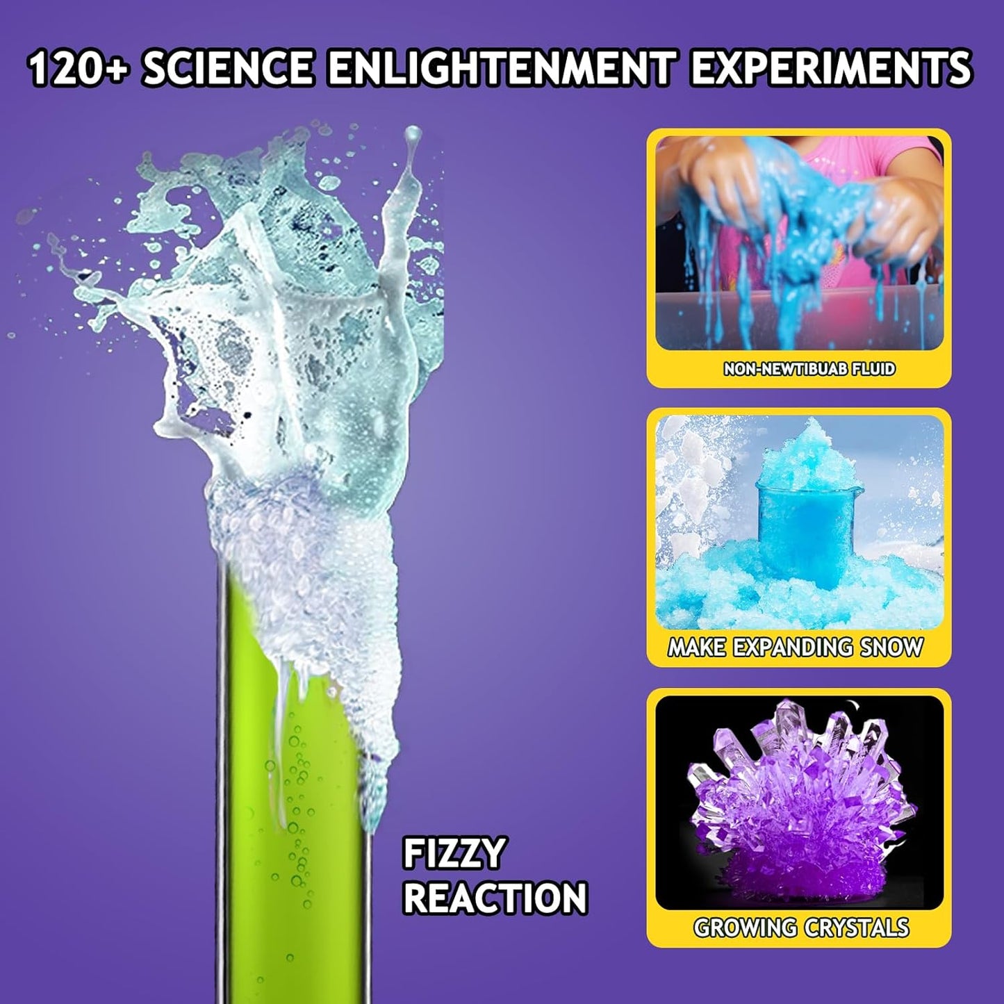 My First Chemistry Science Kit with 120+ Experiments for Kids Age 8-10-12-14, Christmas Birthday Gifts for Boys Girls, Chemistry Set STEM Educational Learning Projects Scientist Toys