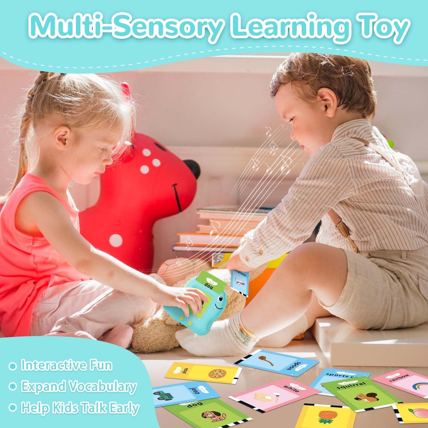 Toddler Toys Talking Flash Cards with 510 Sight Words, Montessori Learning Toys for Toddler 1-3 2-4, Autism Sensory Speech Therapy Toys for Boys Girls 2 3 4 5 6 Year Old Kids Gifts