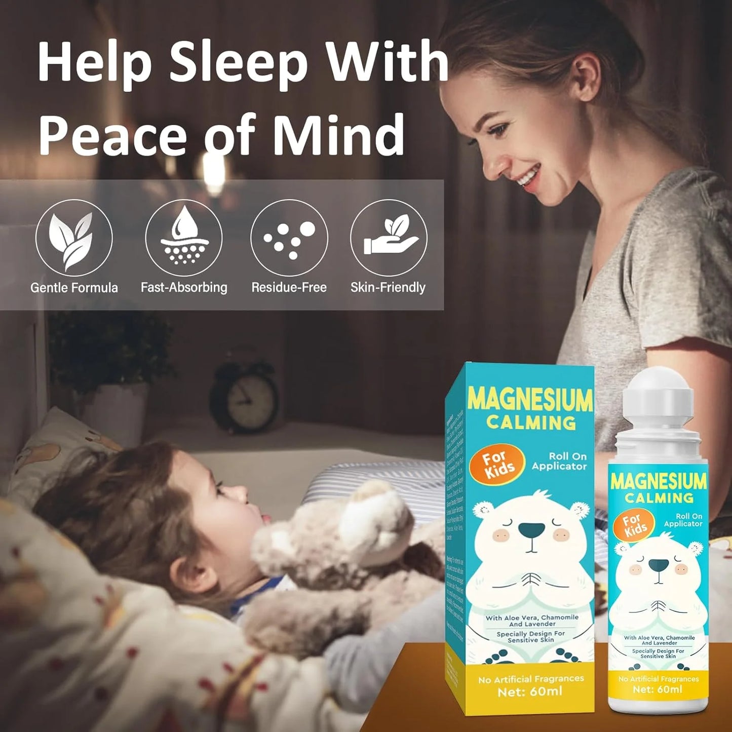 Magnesium Lotion for Kids Sleep & Calm - Help Children Calm and Sleep, Support a Balanced Mood, Bedtime & Night, New