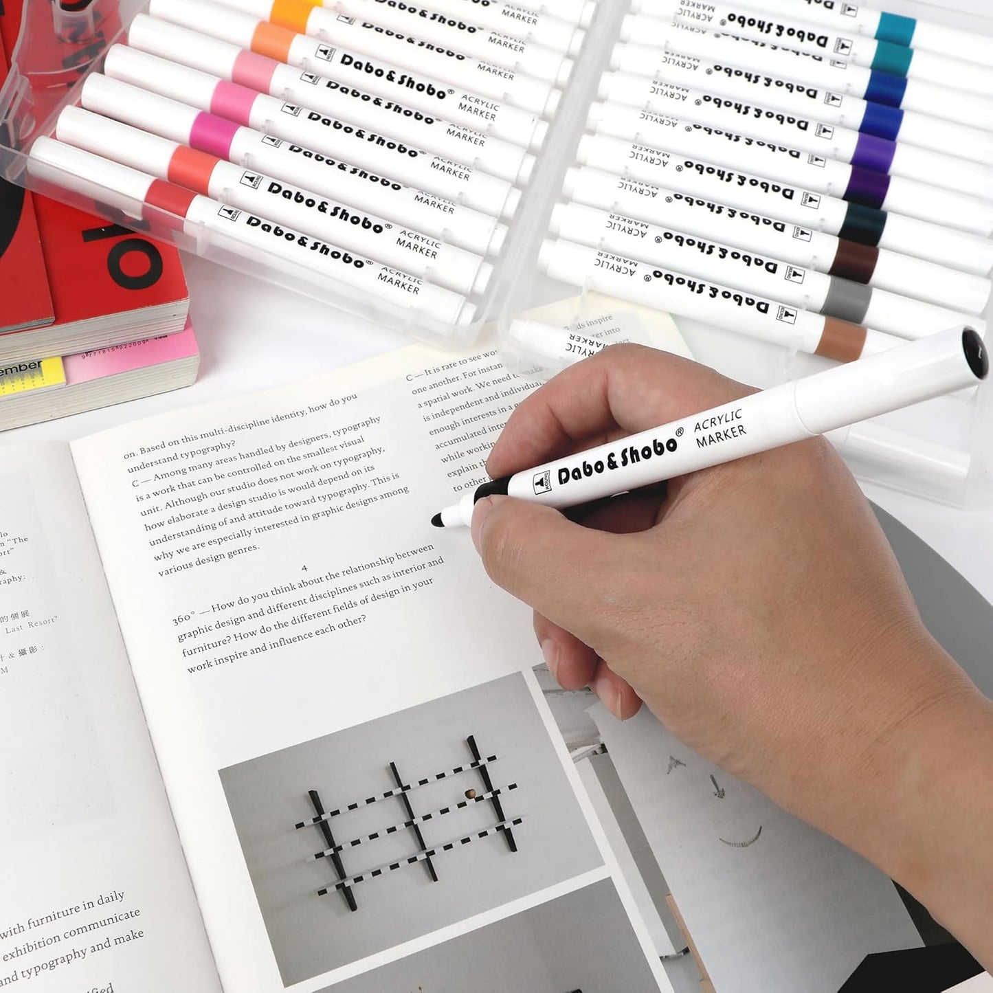 Dabo&Shobo Premium Acrylic Paint Pens - 24 Colors, 2-3mm Medium Tip Markers for Versatile Crafting on Rock, Stone, Glass, Wood, Fabric, Canvas, Metal, and Easter DIY Projects